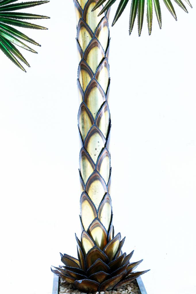 Fantastic palm tree lamp in brass Maison Jansen 1970