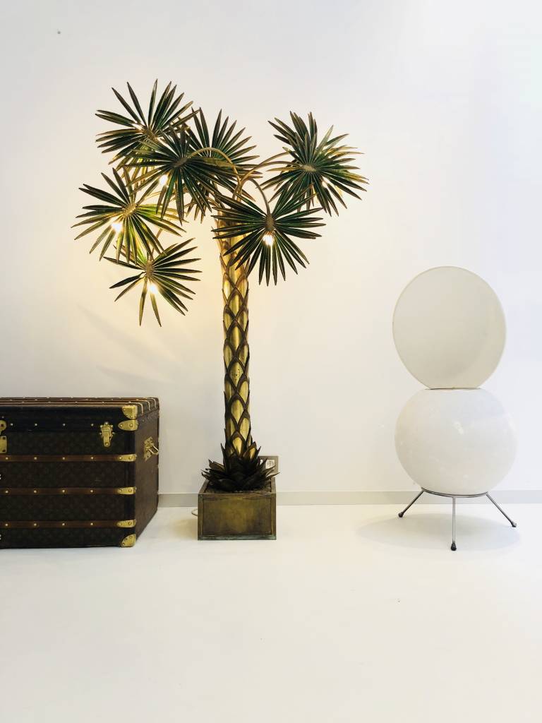 Fantastische palmboom lamp in messing Maison Jansen 1970