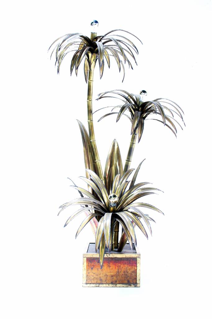 Vintage Maison Jansen palm tree lamp