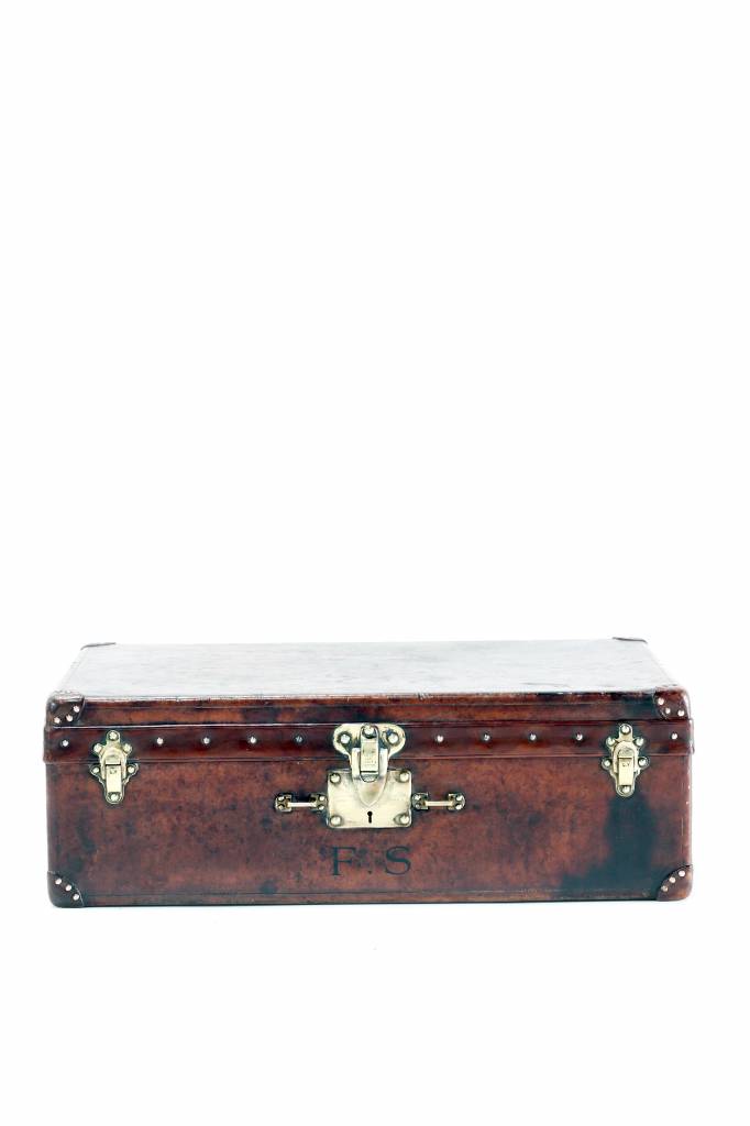 Old leather Louis Vuitton suitcase