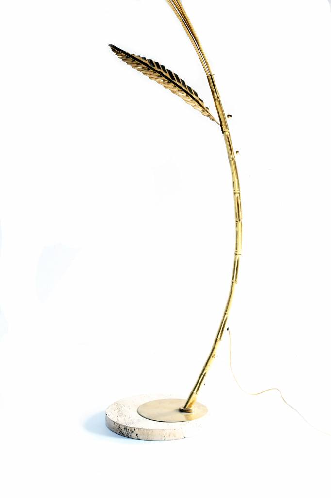 Vintage bamboo arc lamp