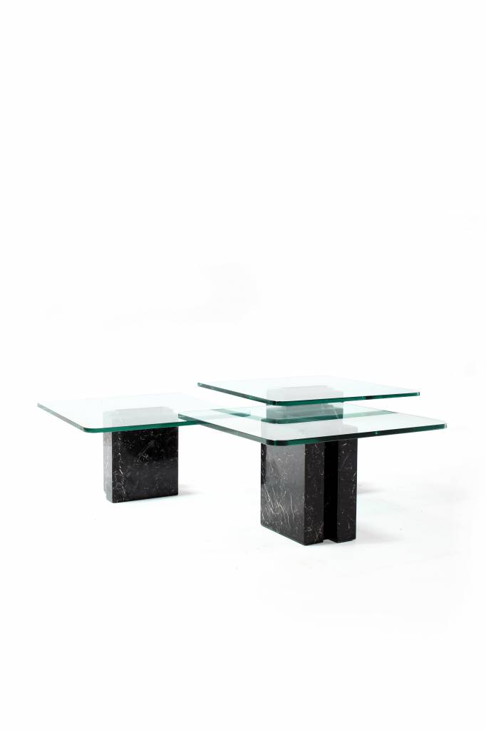 Design tables with marble and glass