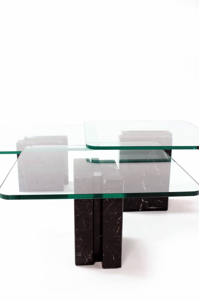 Design tables with marble and glass