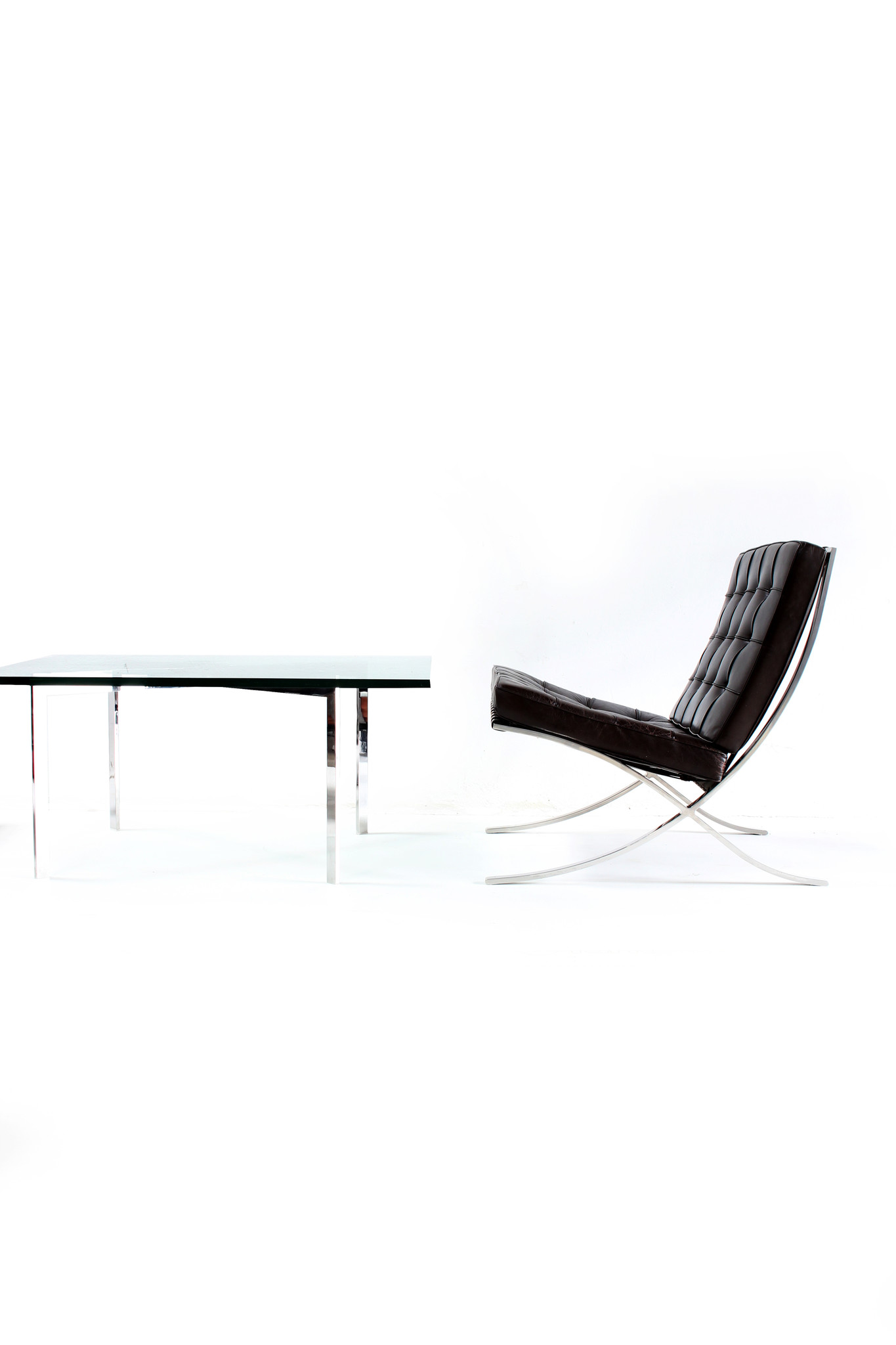 Pair of vintage Barcelona chairs by Ludwig Mies van der Rohe