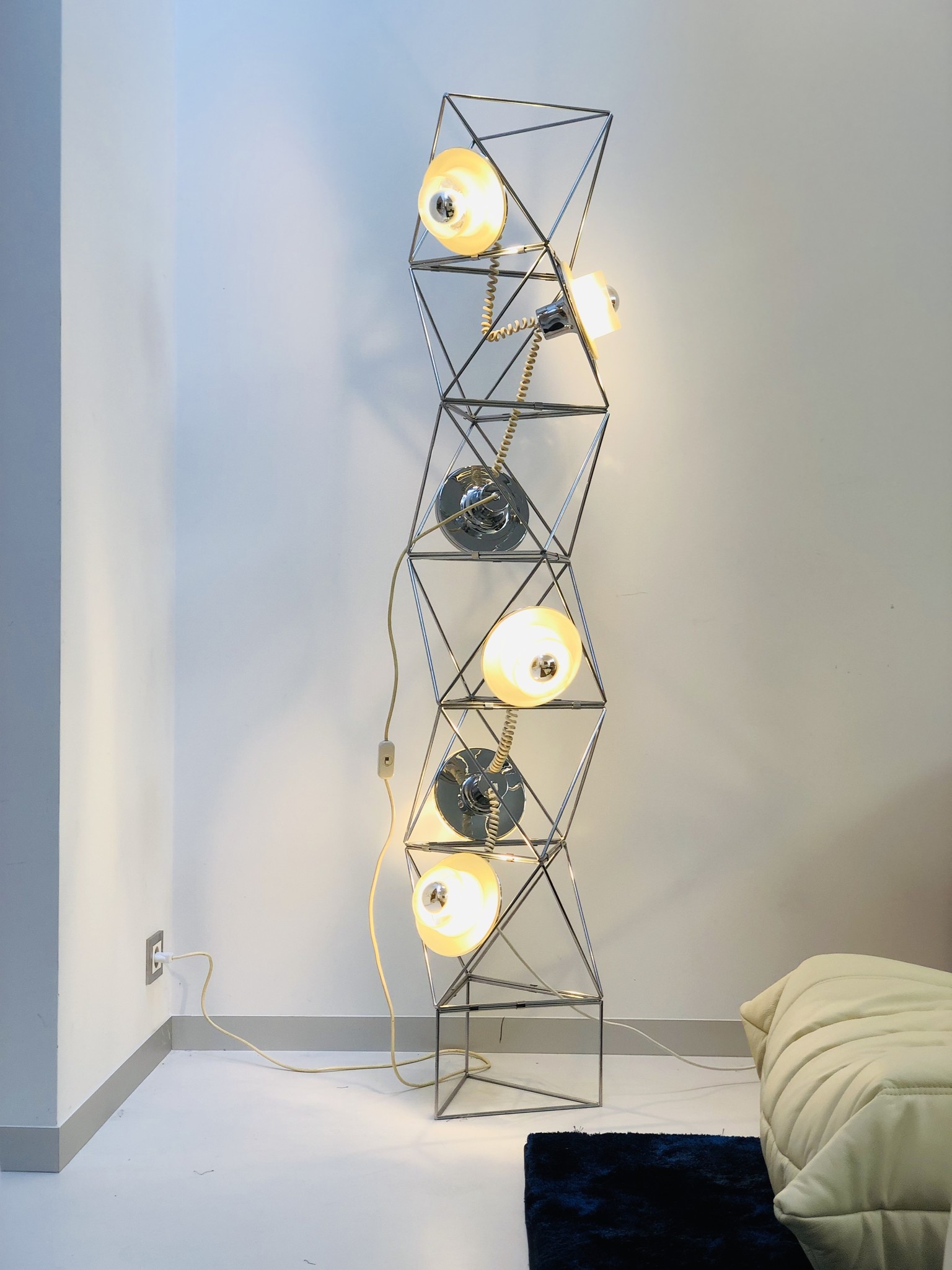 Modular floor lamp by Felice Ragazzo for Guzzini 1969