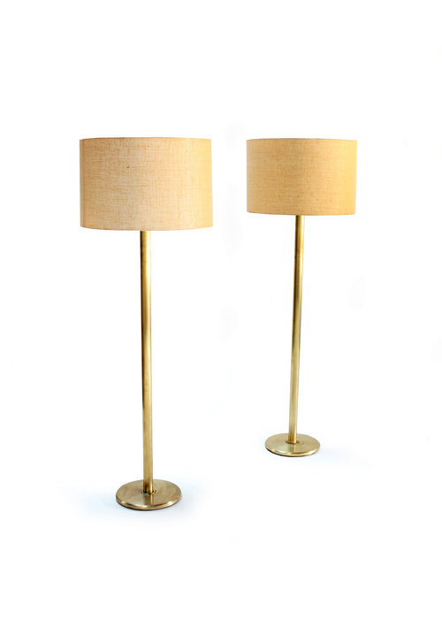 Pair of brass floor lamps