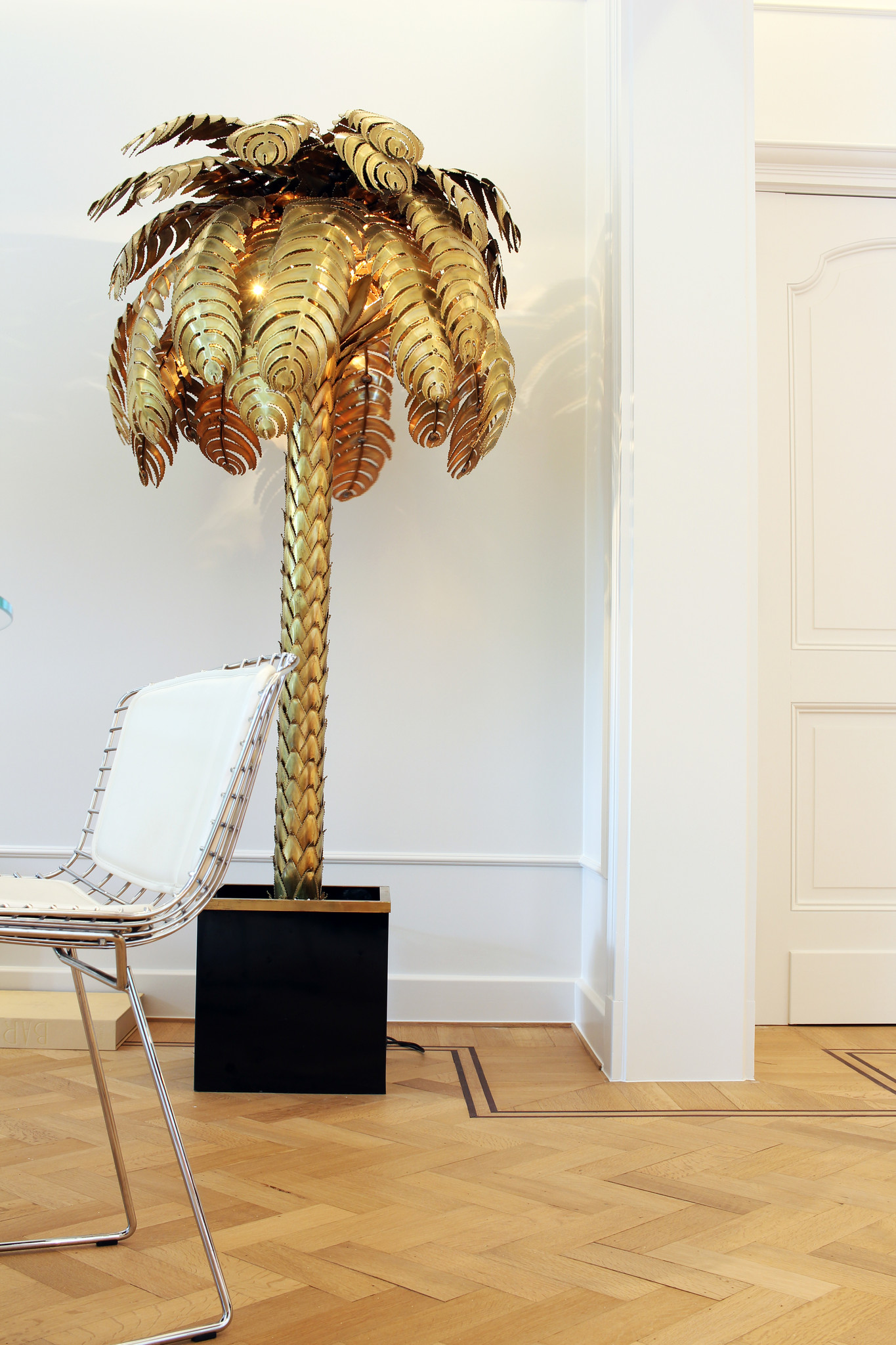 XXL Maison Jansen palm tree lamp