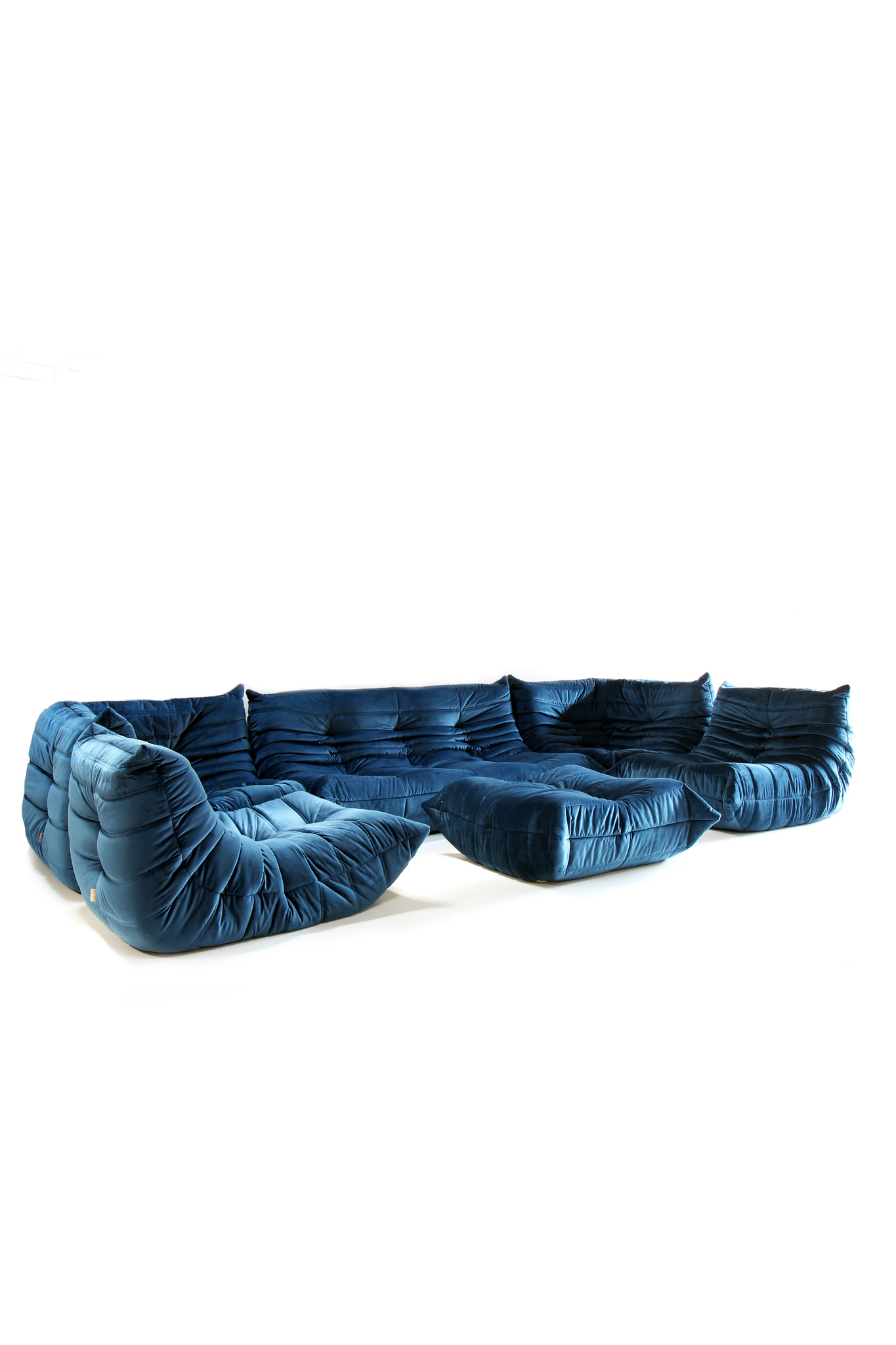 Ligne roset salon petroleum blauw velour