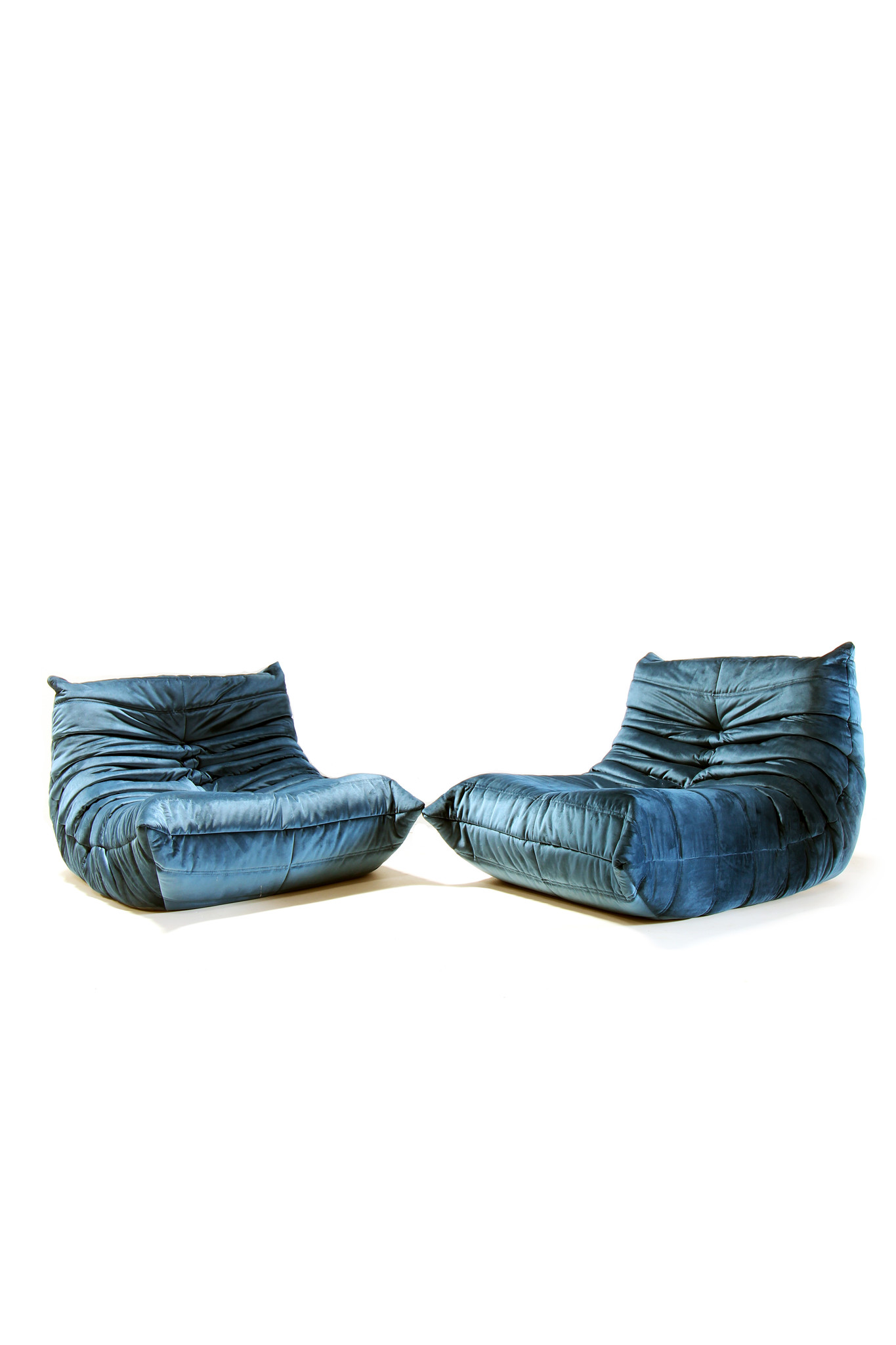 Ligne roset salon petroleum blauw velour