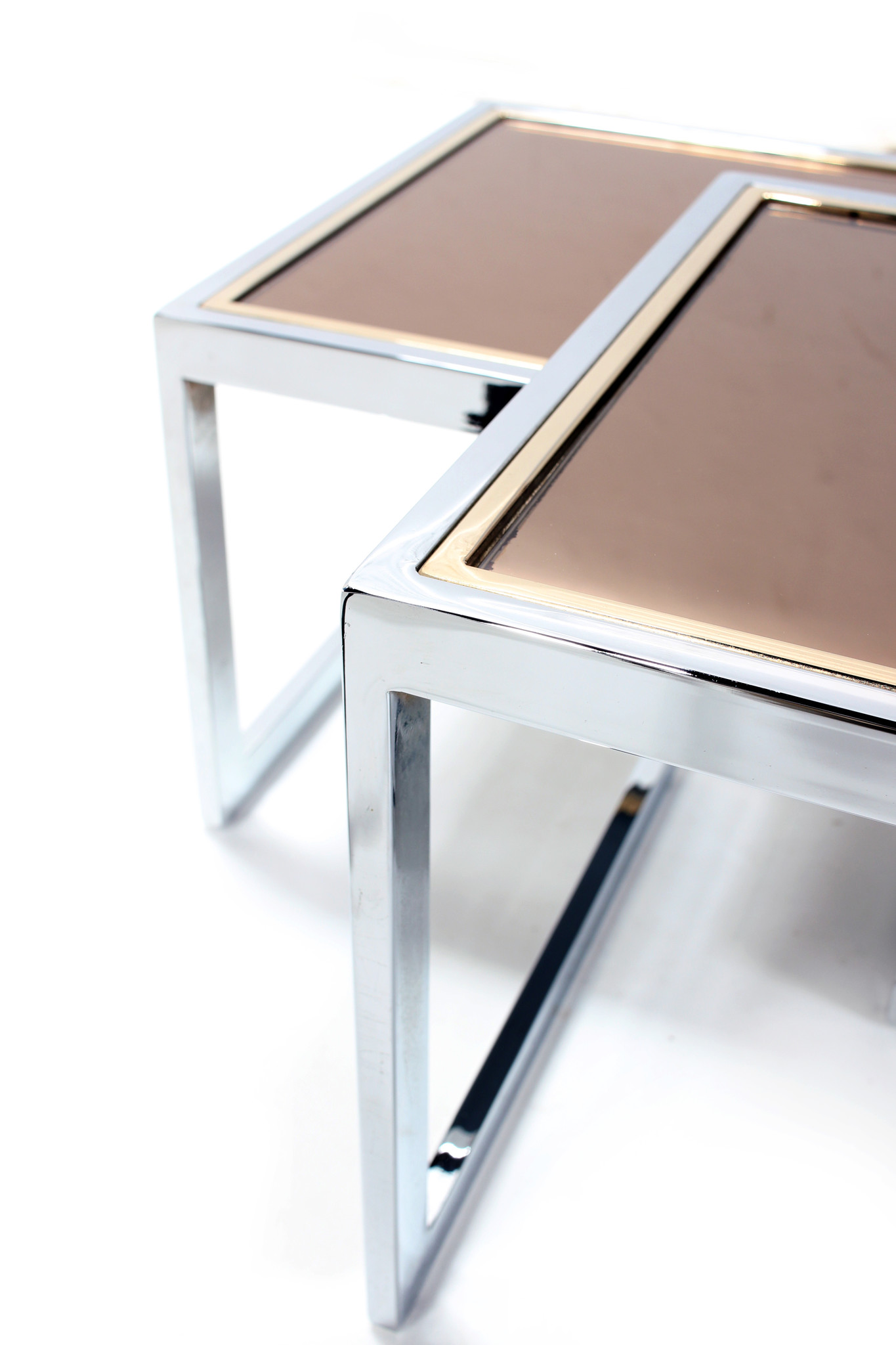 Belgo Chrom side tables, 23K Gold