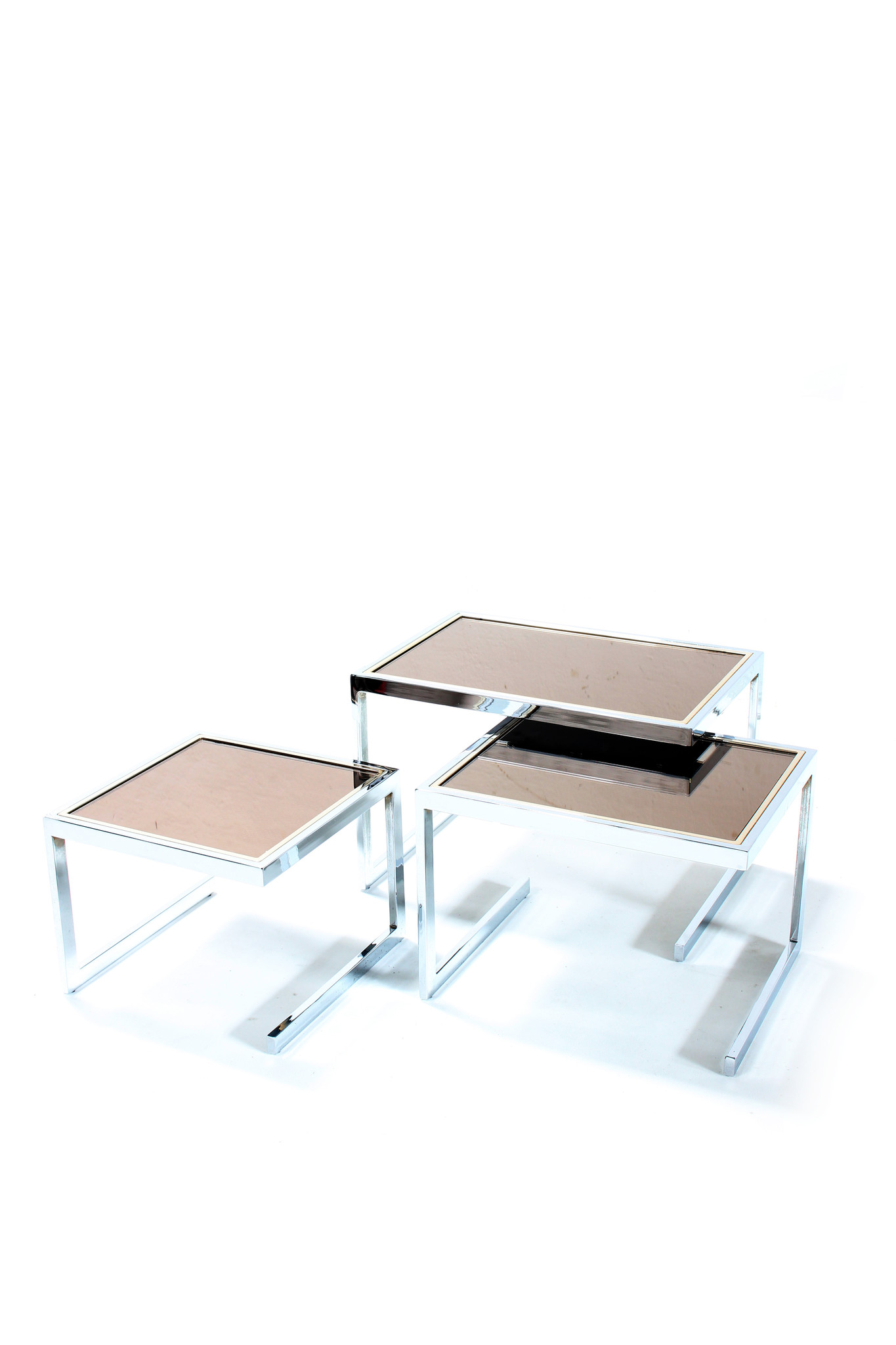 Belgo Chrom side tables, 23K Gold