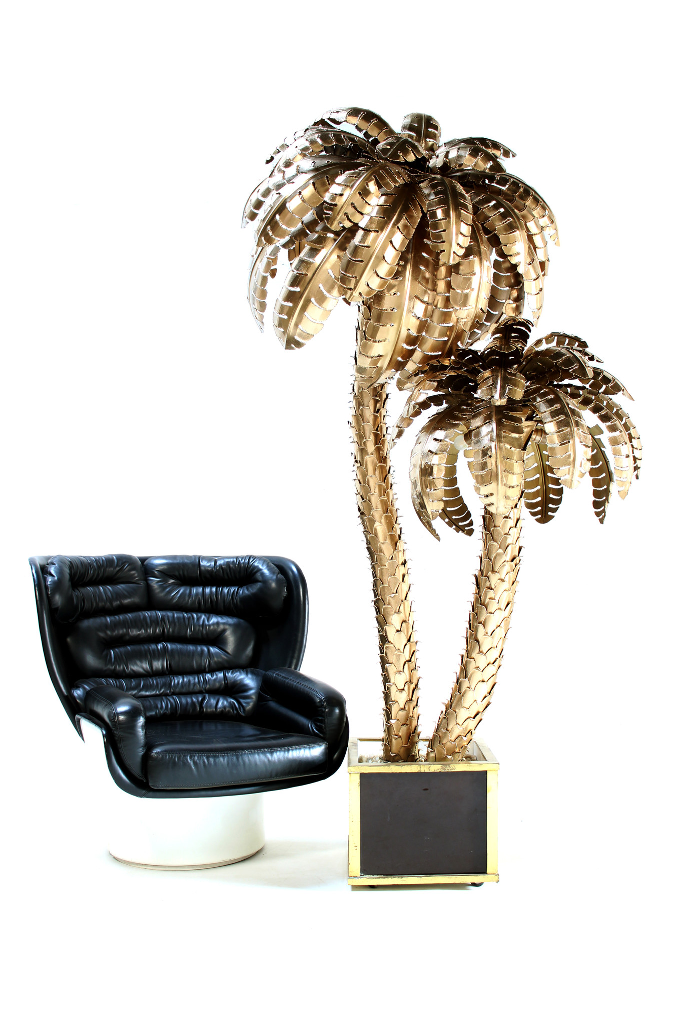 XXL Maison Jansen palm tree lamp