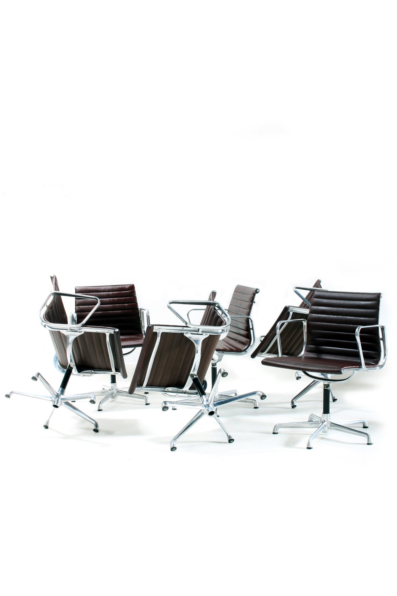 Vintage Charles Eames chairs EA108 in leather