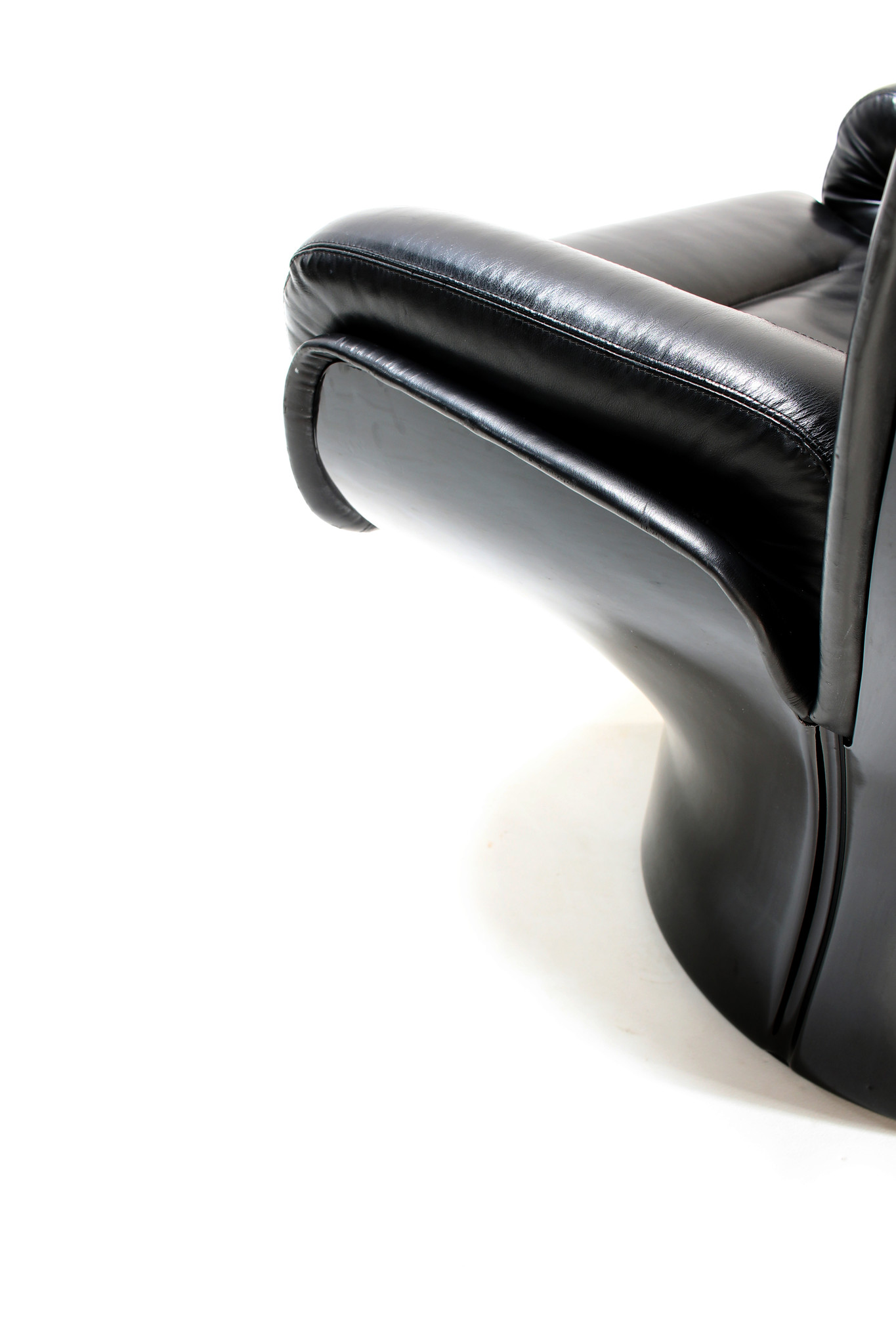 Zeldzame Full Black Edition Elda Chair ontworpen door Joe Colombo voor Comfort, 1963