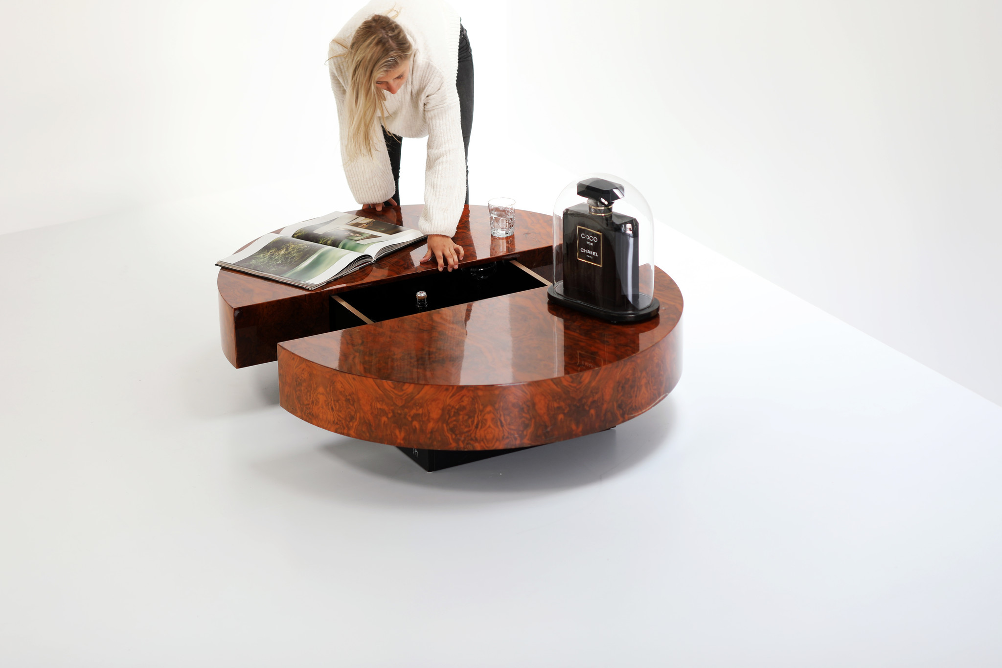 Coffee table / bar designed by Jean Claude Mahey