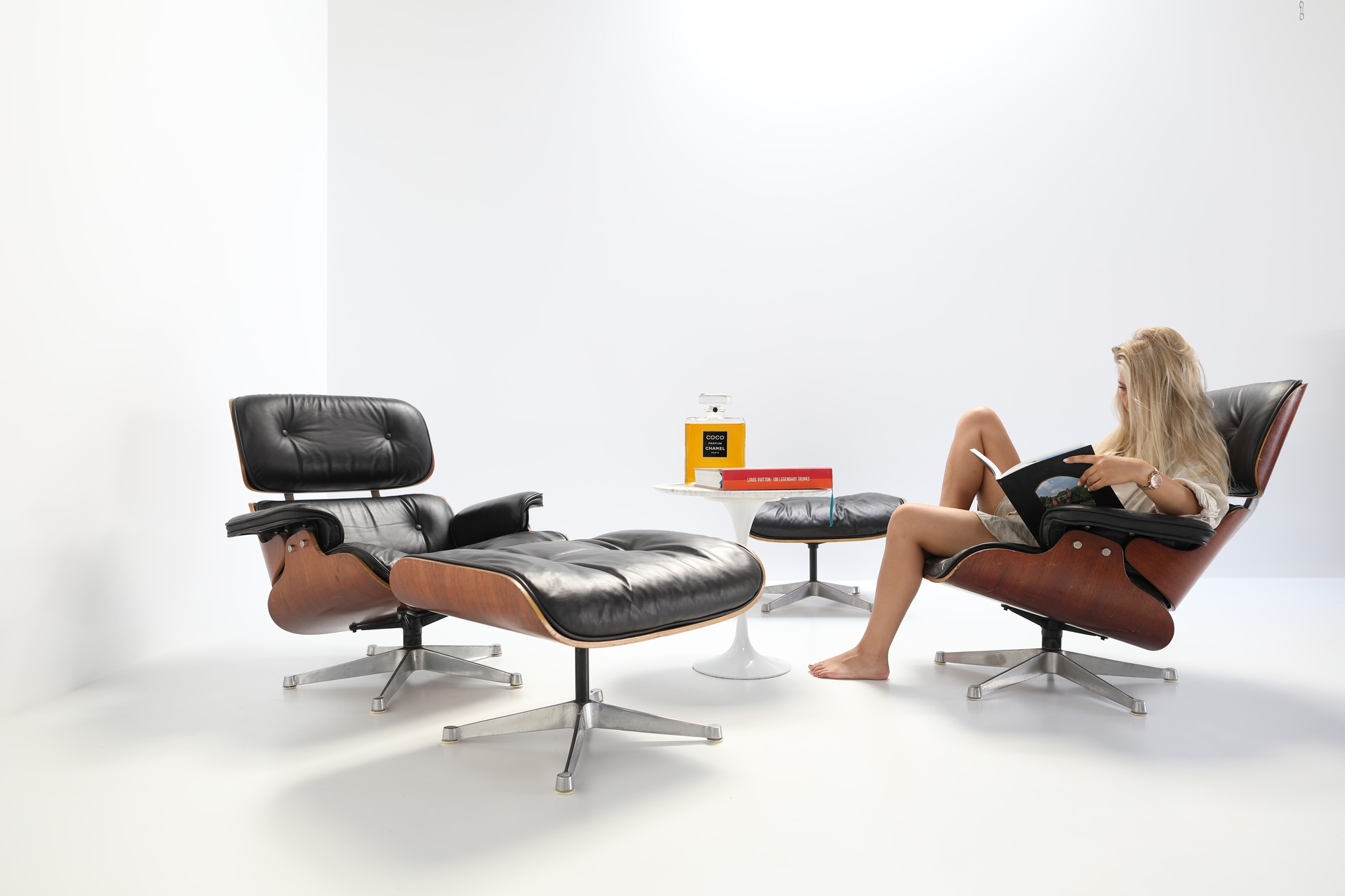 Vintage Eames lounge chair set 1978