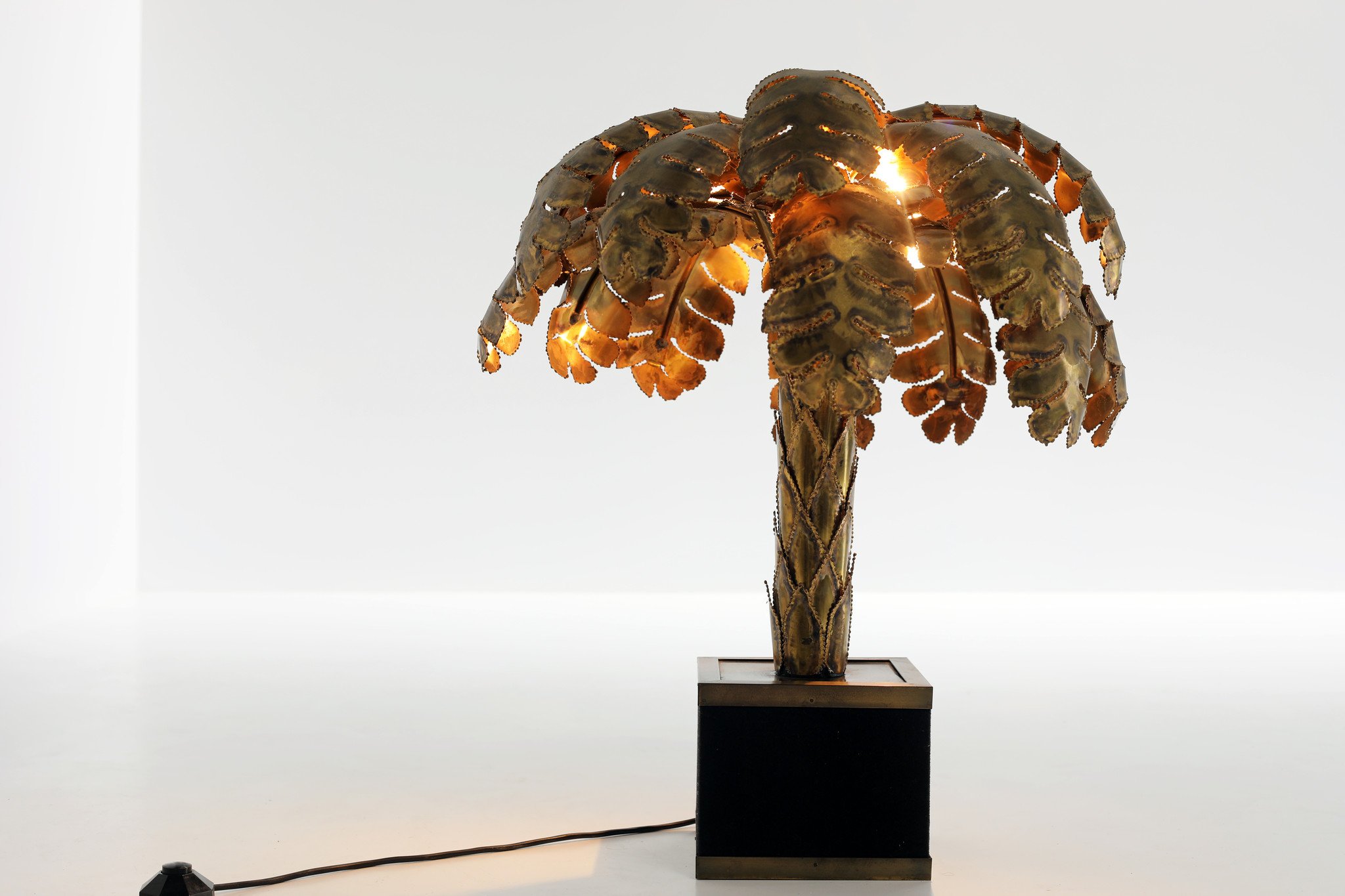 Maison jansen palm tree lamp, 1970s