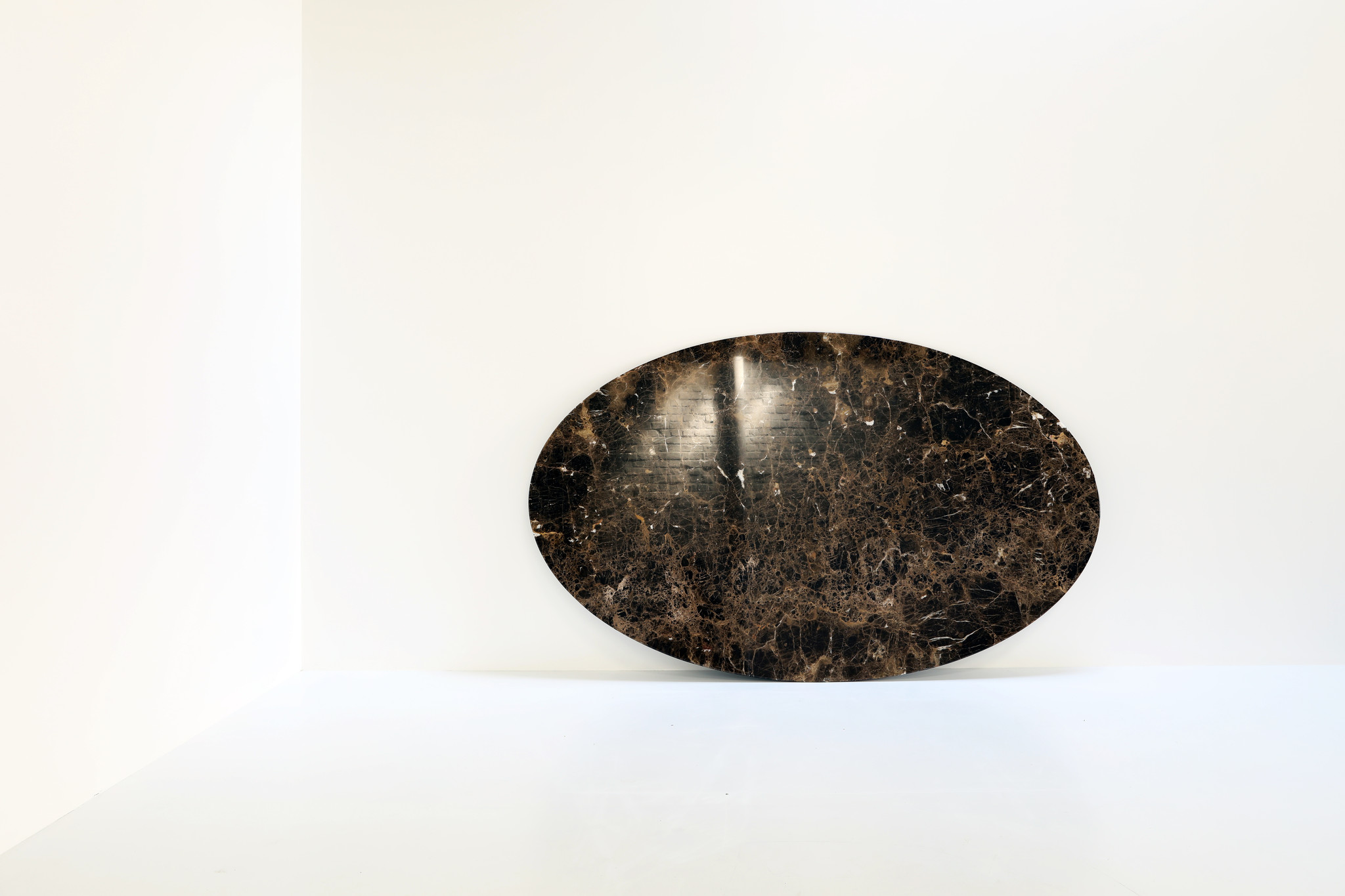 Eero Saarinen oval Knoll table with Emperador marble