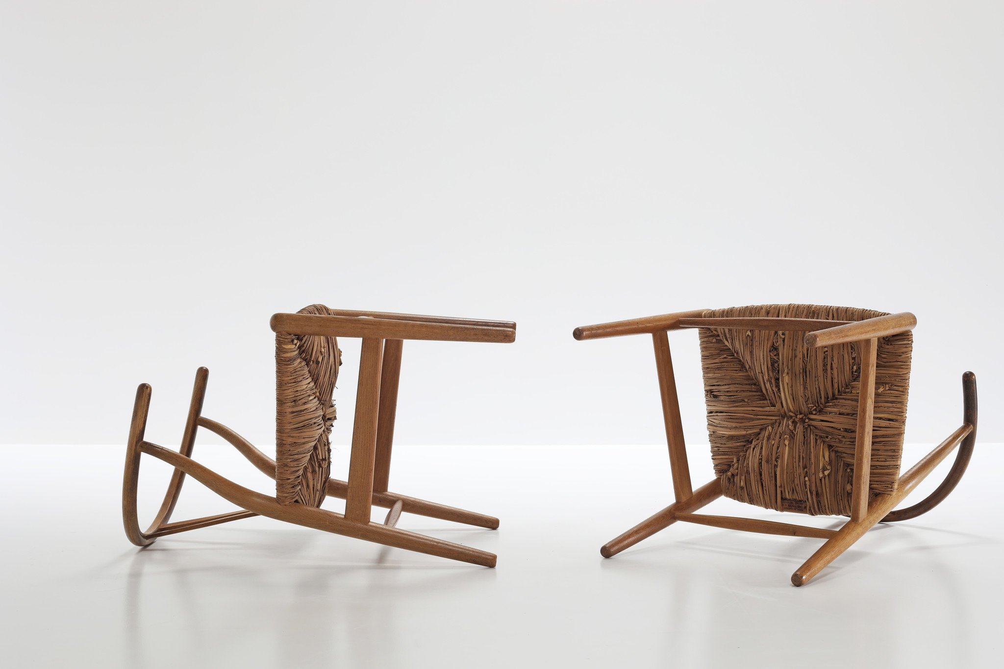 Set of 2 Wishbone chairs designed by Hans Wegner for Carl Hansen & son, 1950s