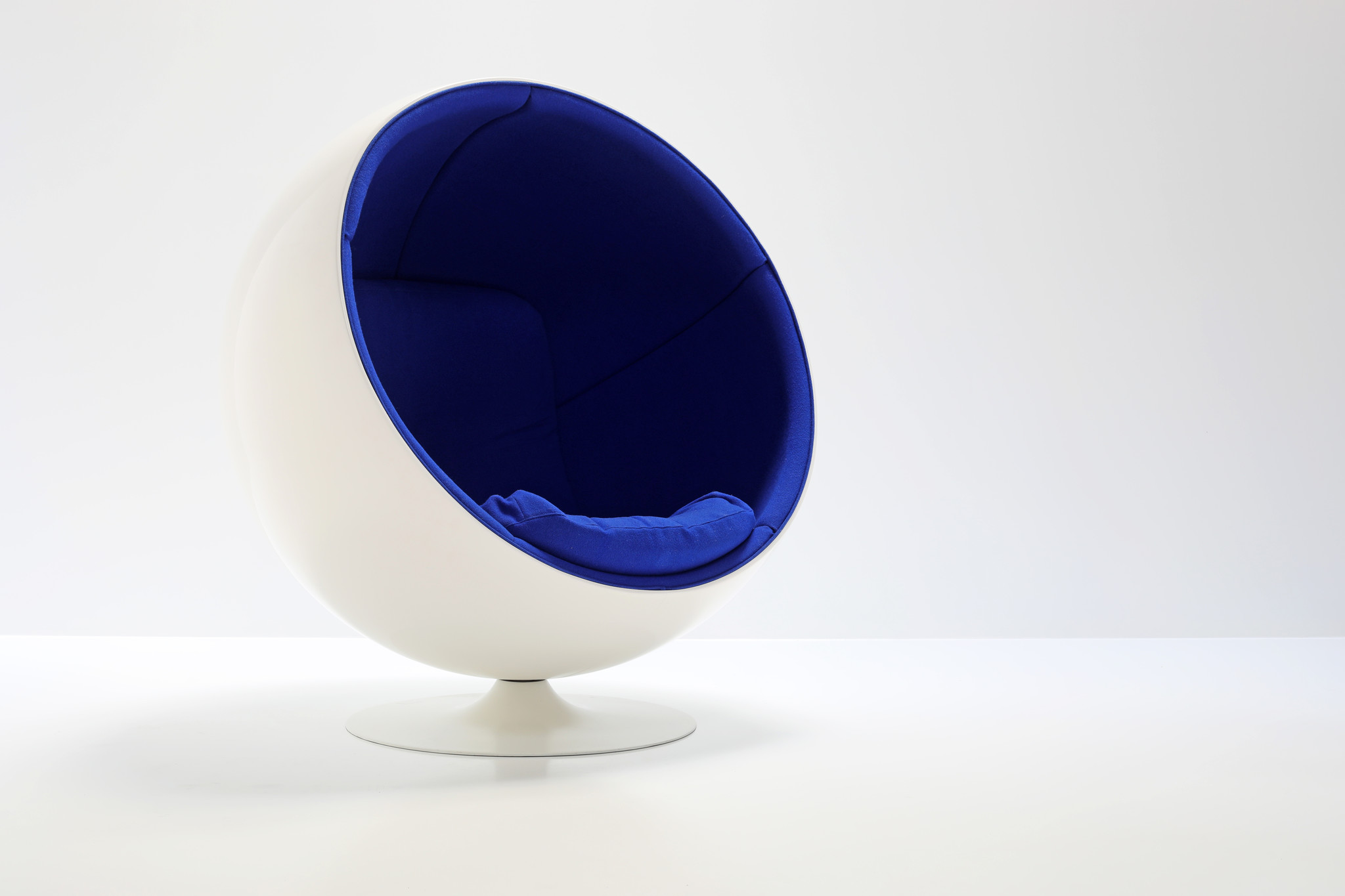 The Ball Chair was designed by Eero Aarnio for Adelta.