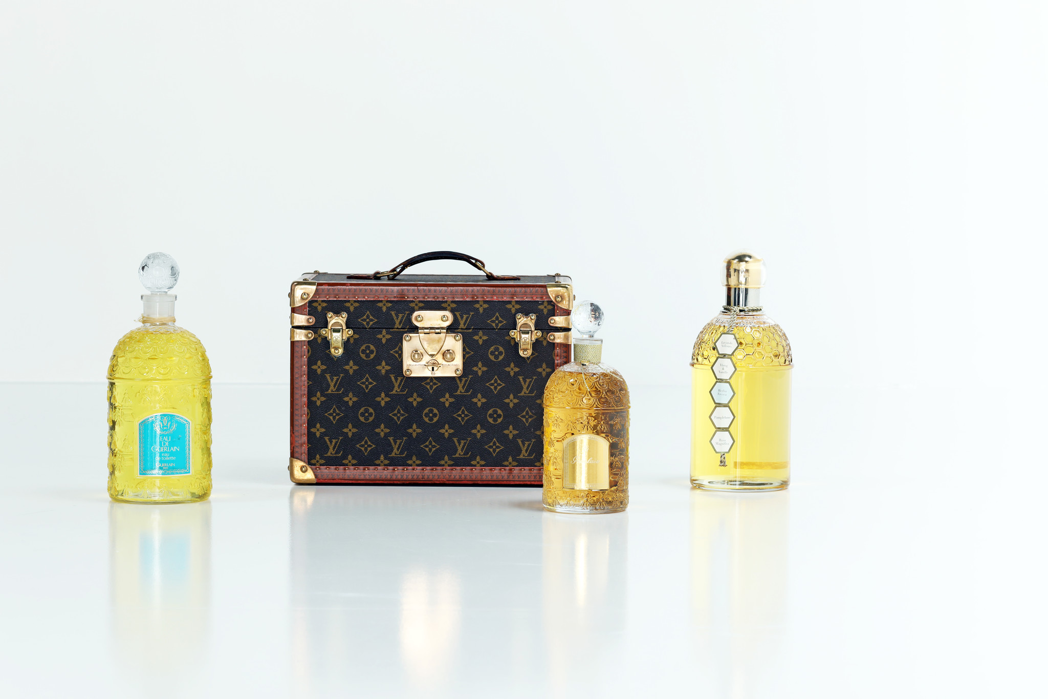 Set of large Guerlain perfume bottles
