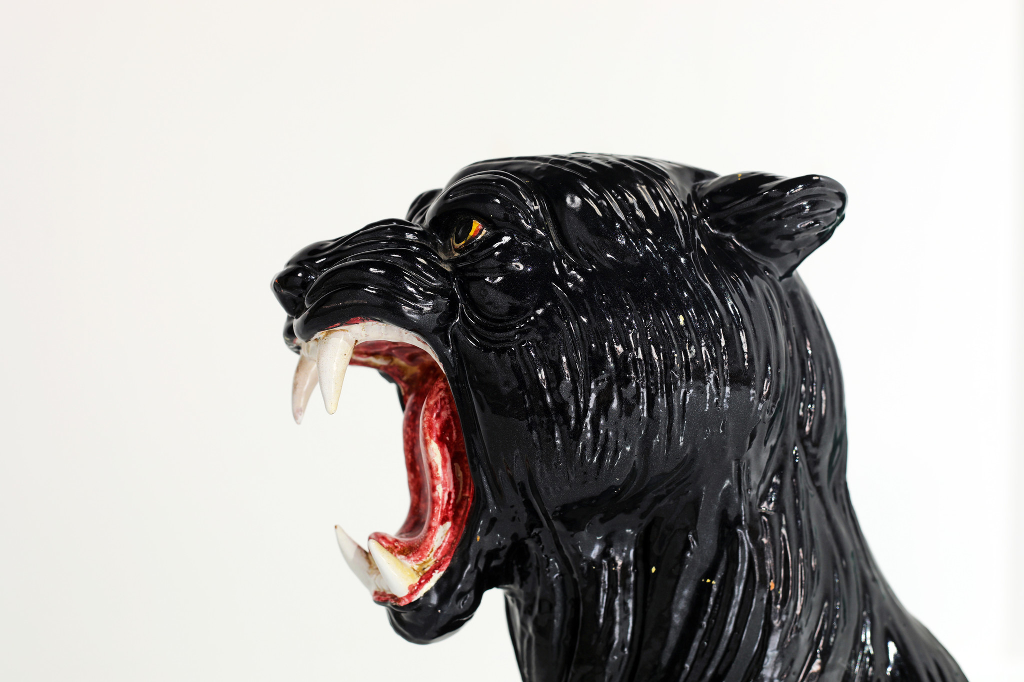 XXL black ceramic panther, 1970's