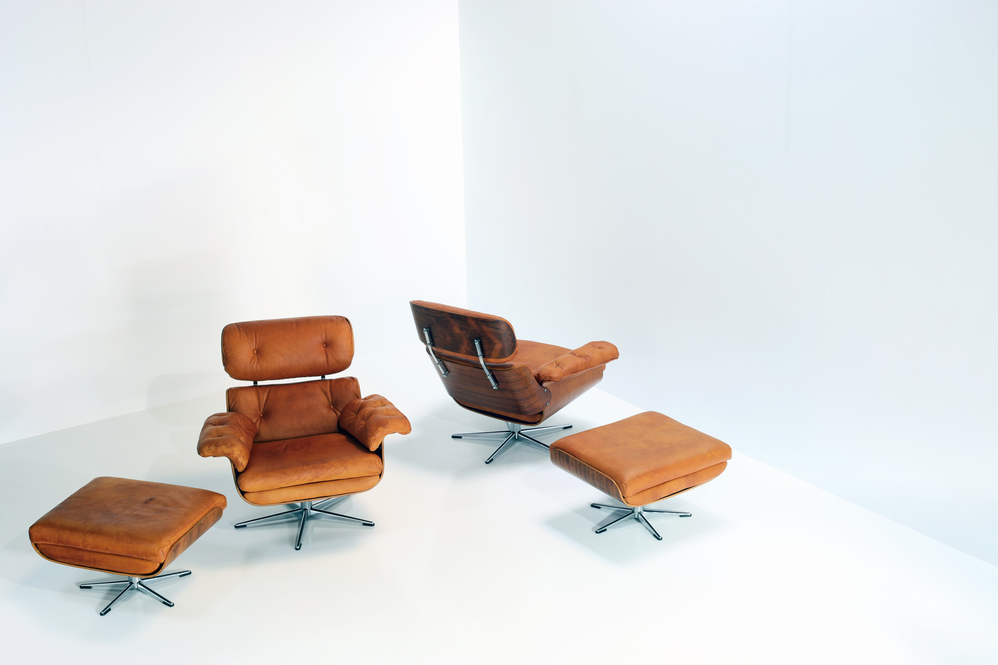 Lounge chair set Martin Stoll voor Giroflex, 1960's