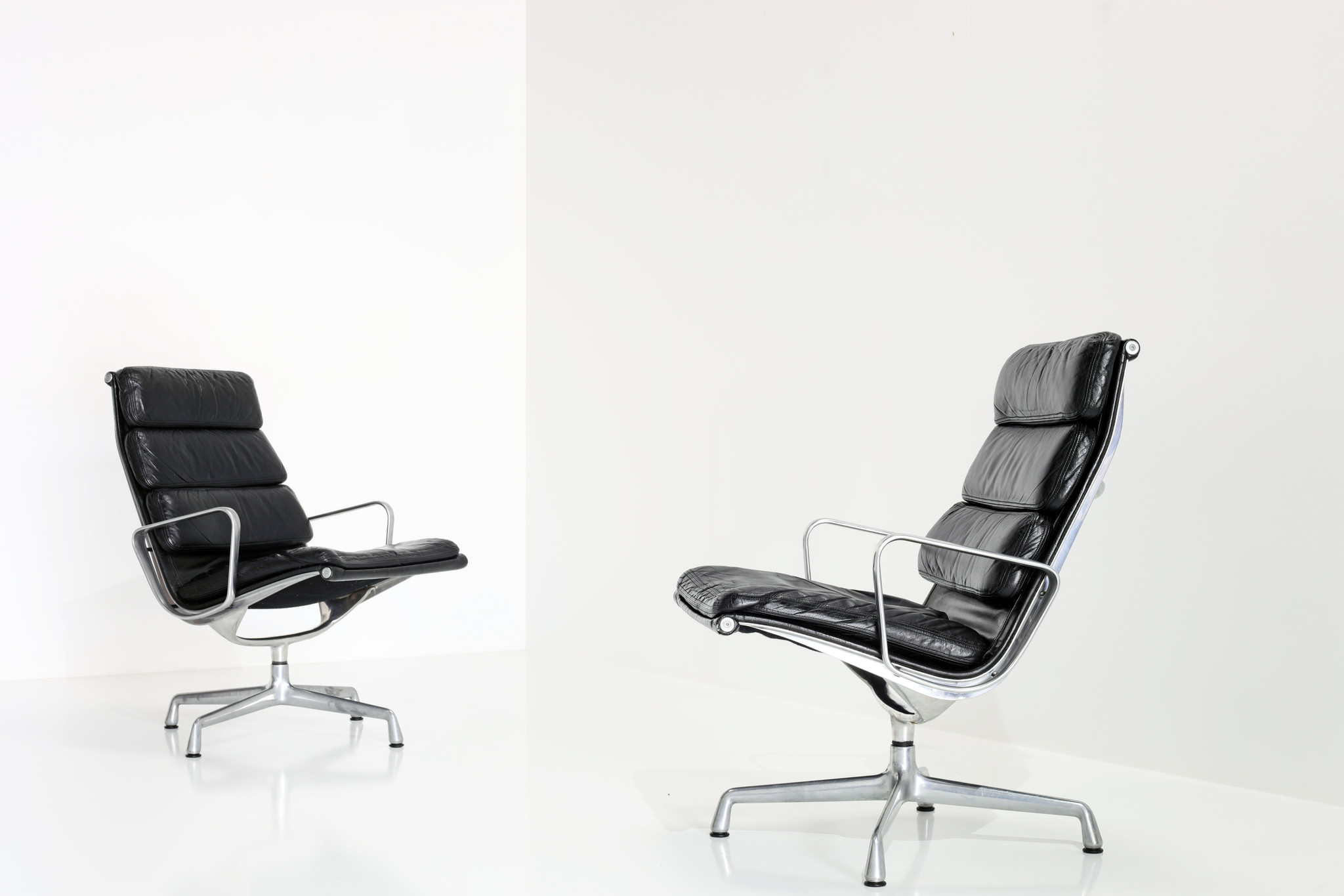 Lounge soft pad chairs designed by Charles Eames for Herman Miller