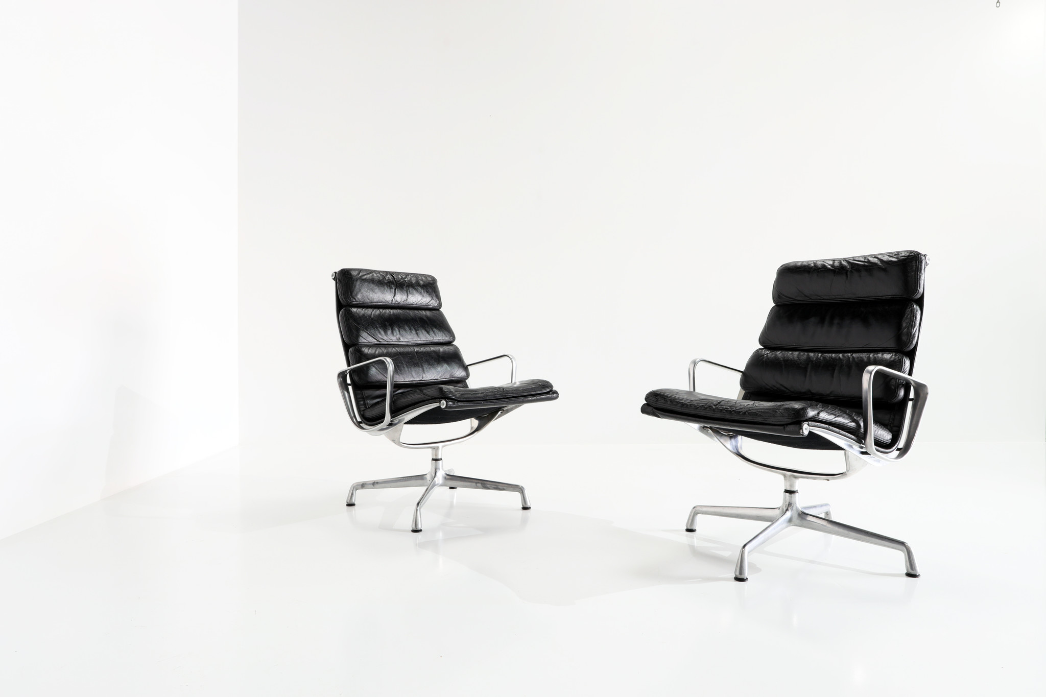 Lounge soft pad chairs designed by Charles Eames for Herman Miller