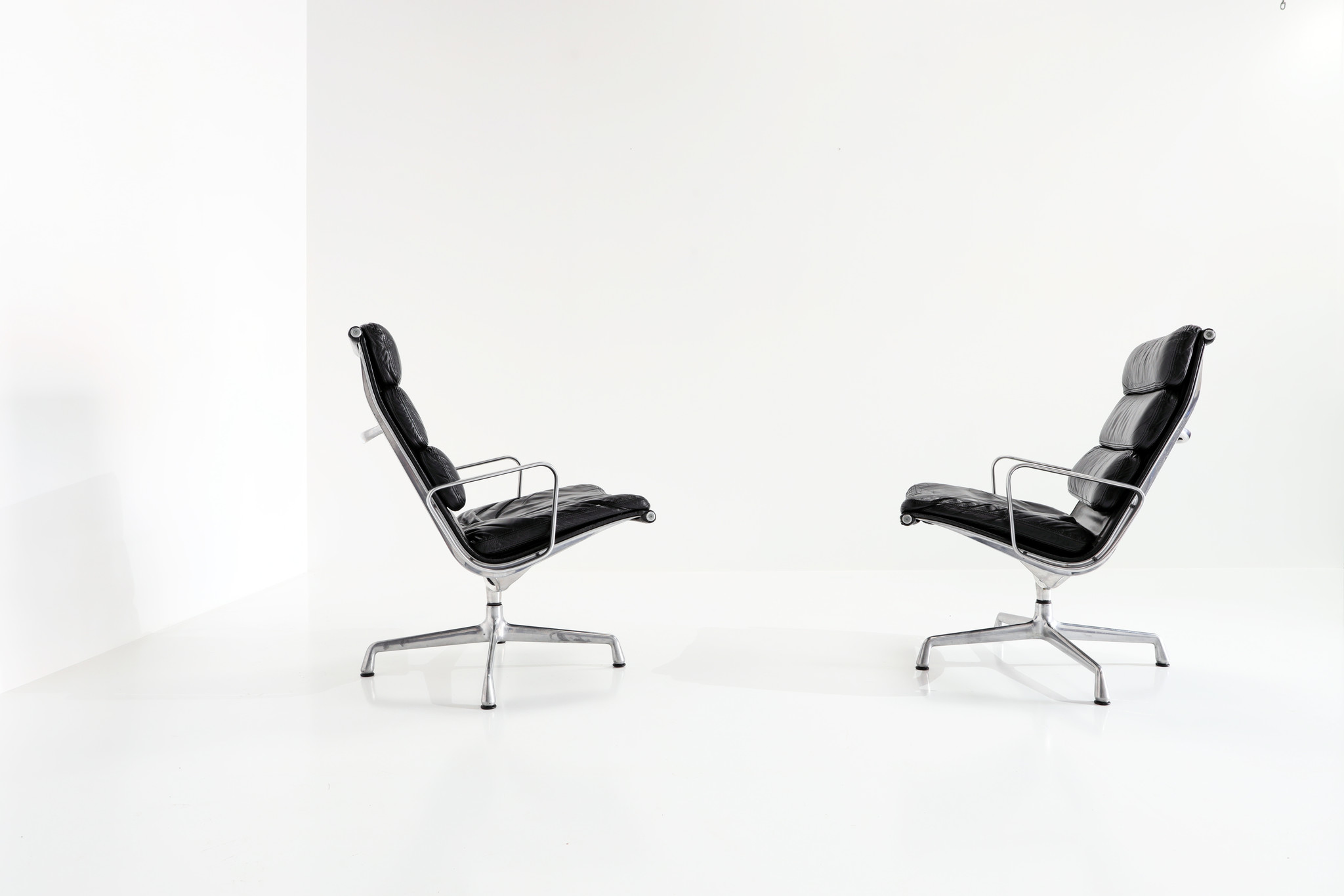 Lounge soft pad chairs designed by Charles Eames for Herman Miller