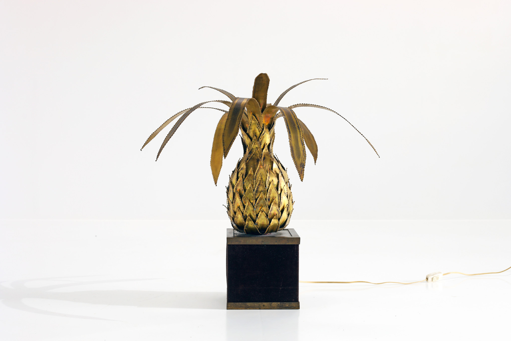 Authentique lampe Jansen Ananas en laiton de la Maison, 1970