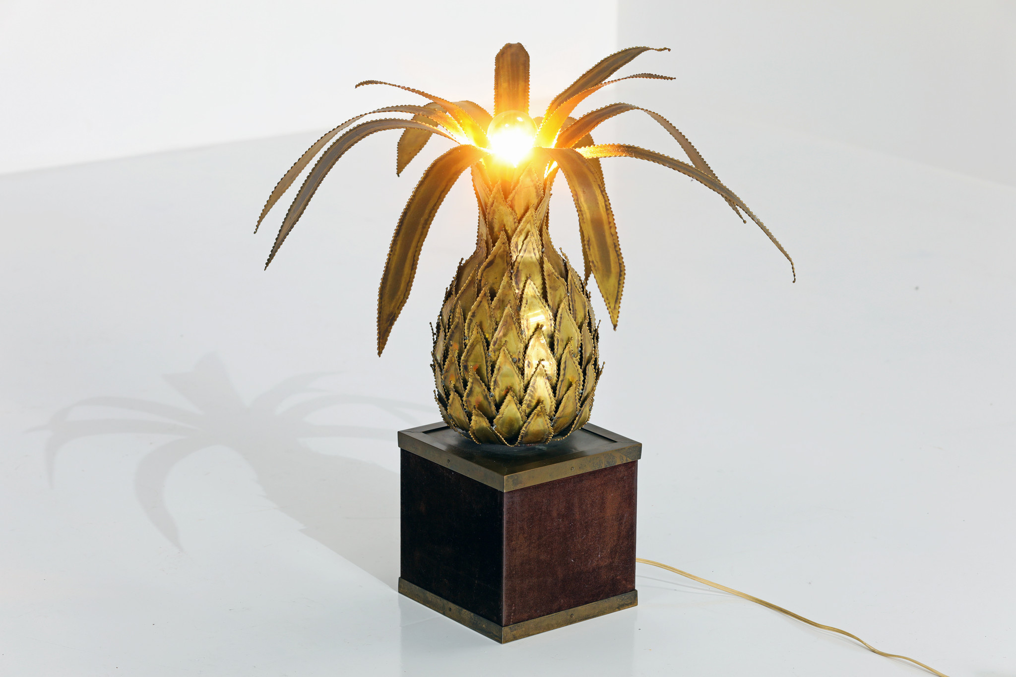 Authentique lampe Jansen Ananas en laiton de la Maison, 1970