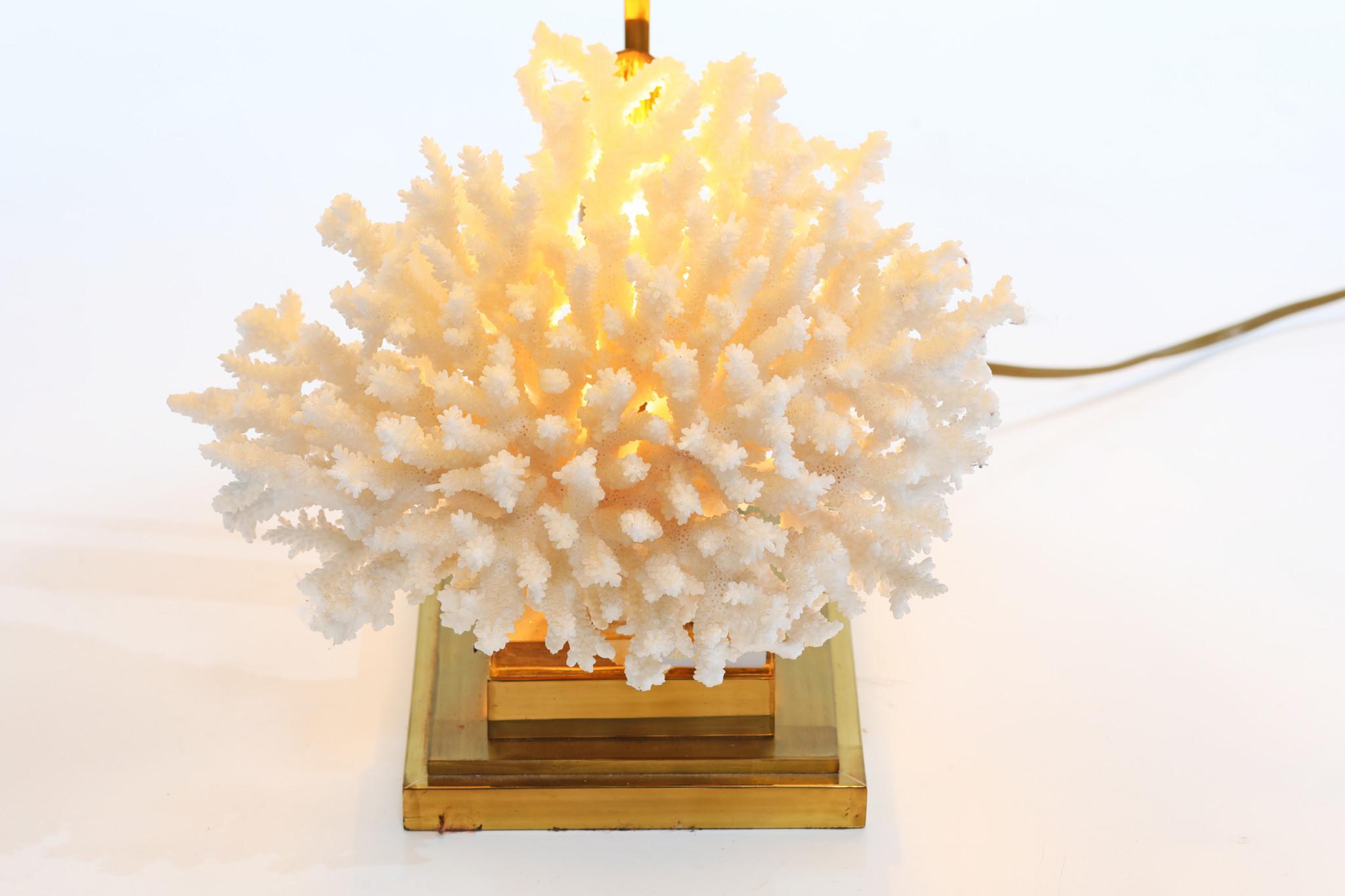 coral table lamp, 70's