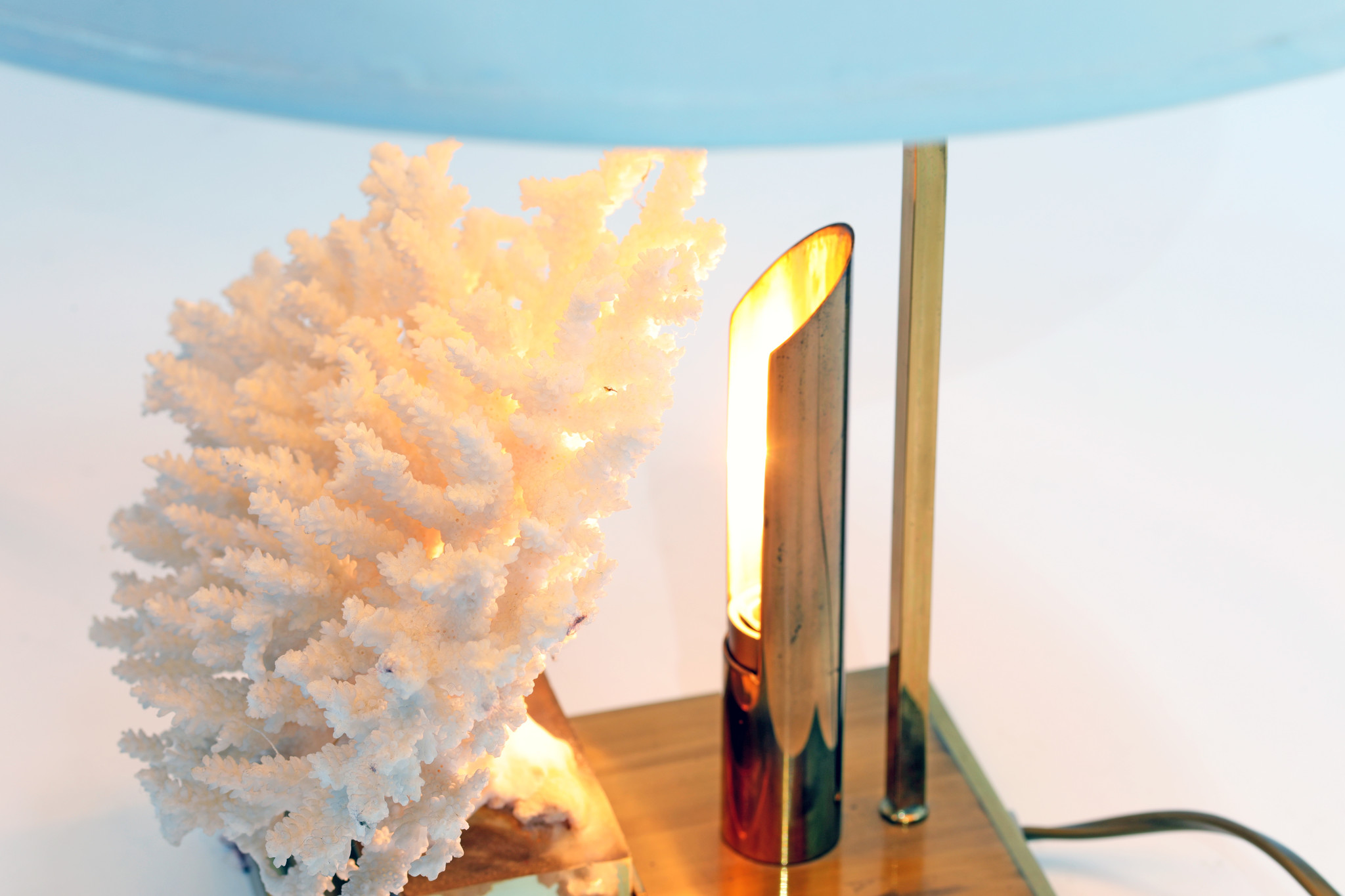 coral table lamp, 70's