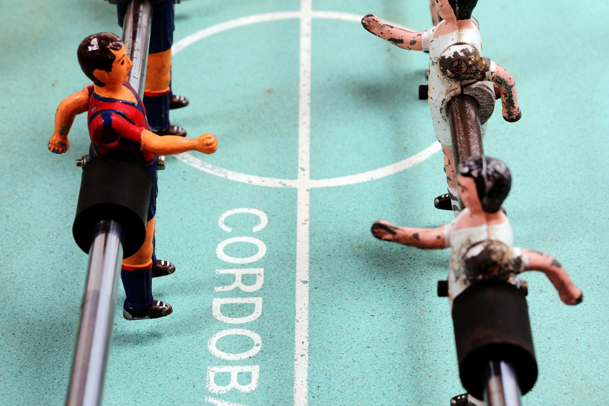 Vintage football table from the 1950s