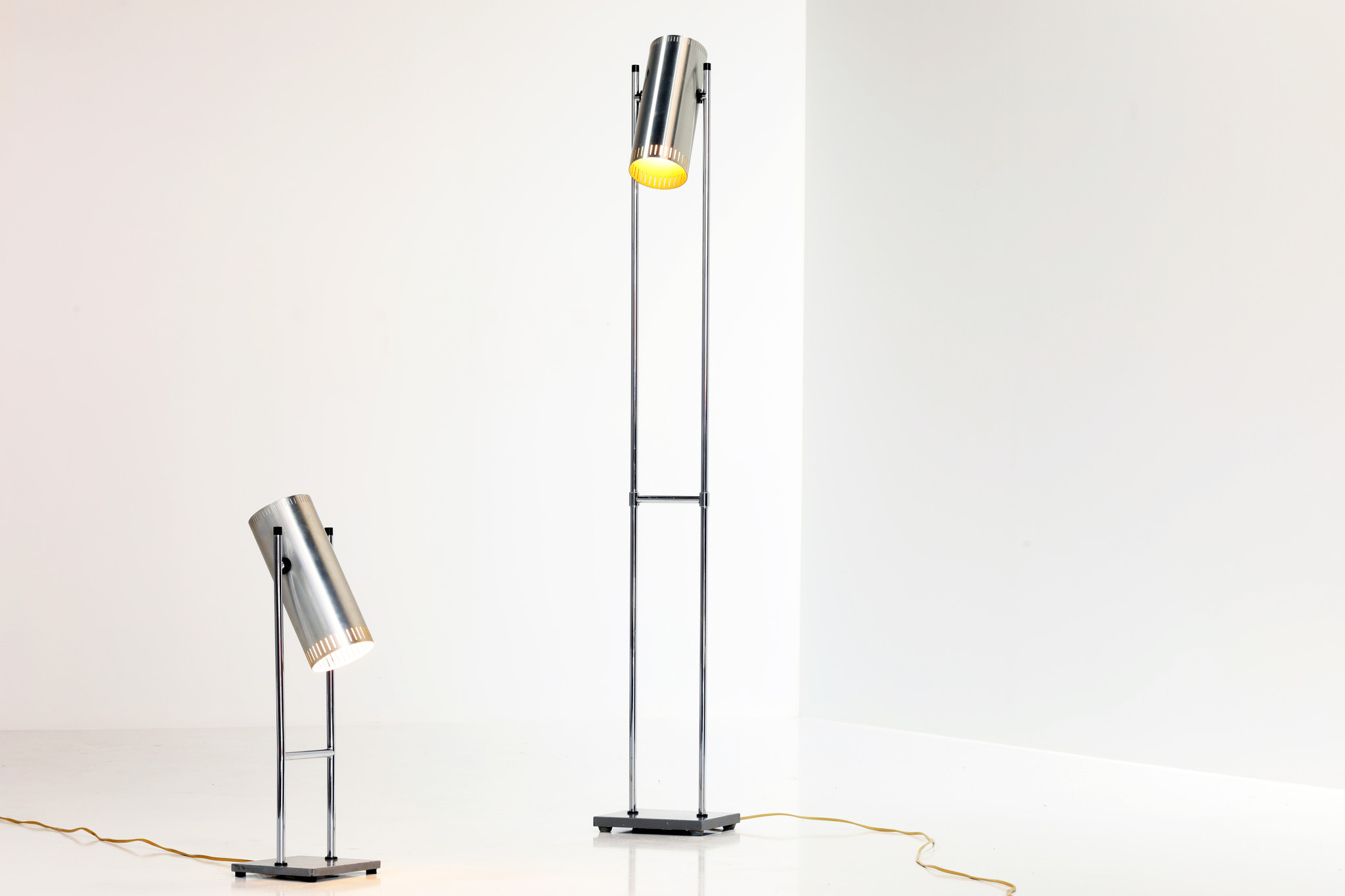 Floor lamp and table lamp "Trombone" by Jo Hammerborg for Fog & Morup, 1960's