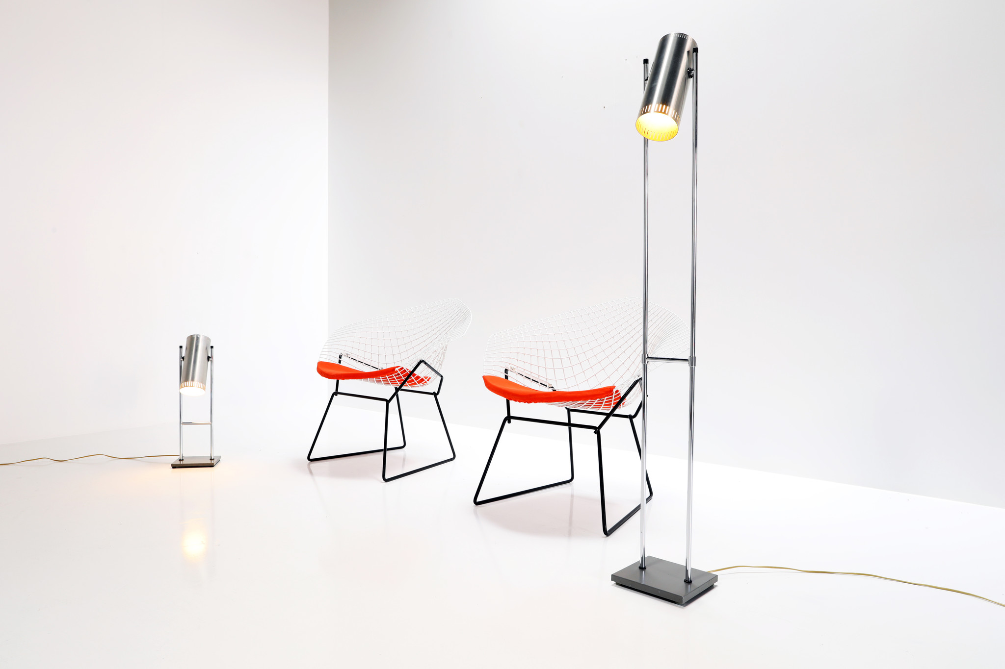 Lampadaire et lampe de table "Trombone" par Jo Hammerborg pour Fog & Morup, années 1960