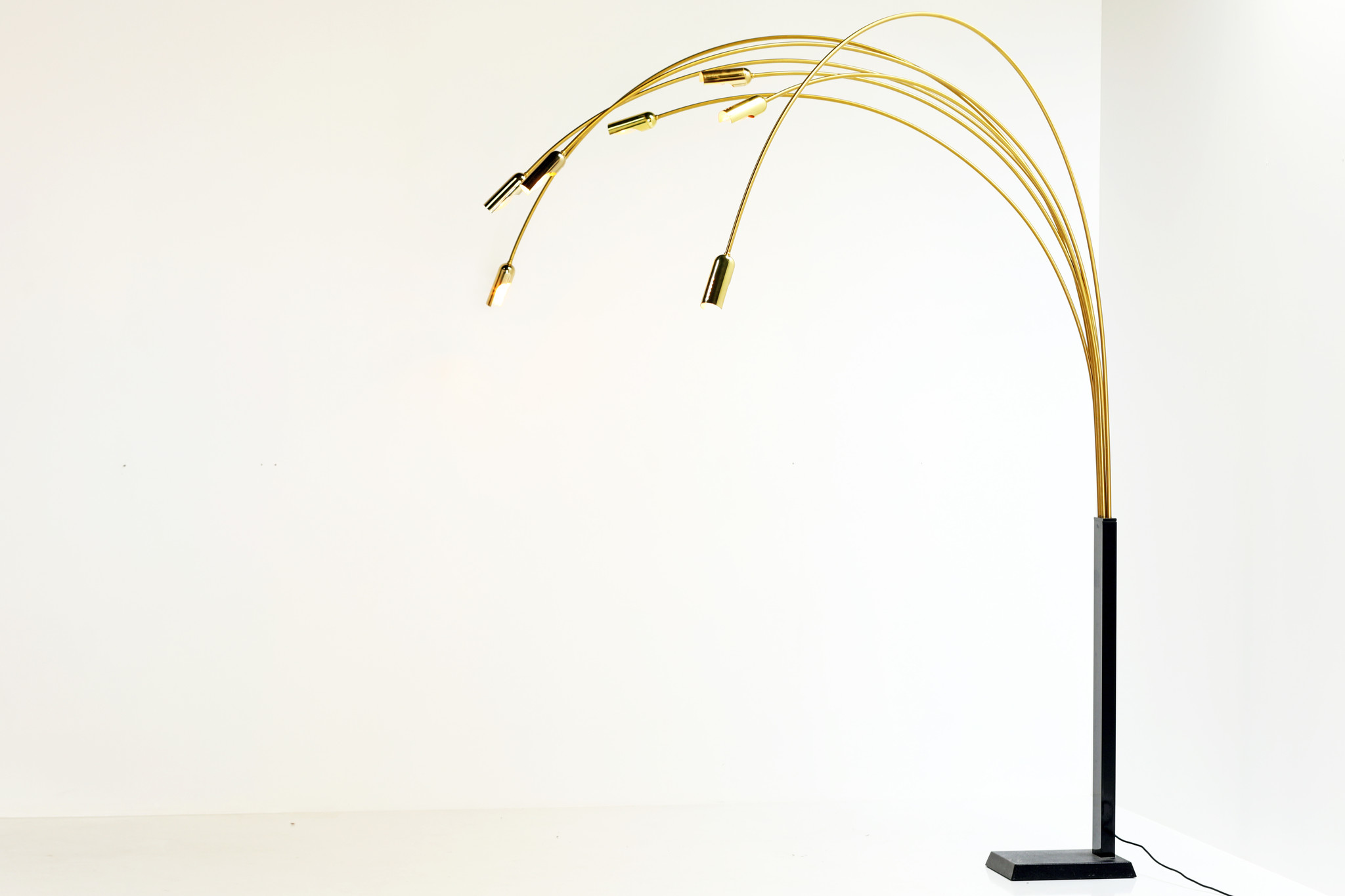 Lampe à arc vintage italienne à 7 bras