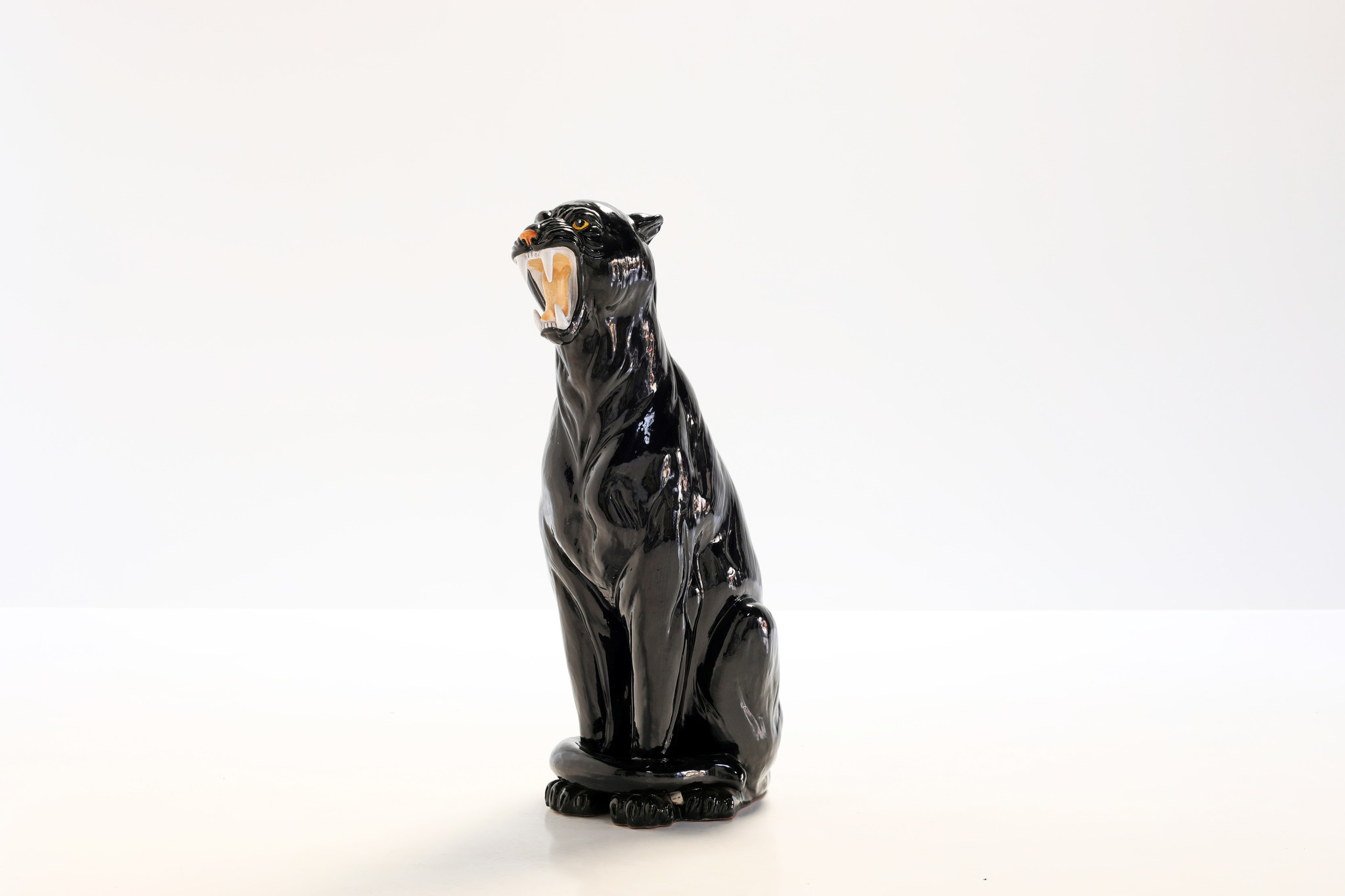 XXL Black ceramic panther, 1970's