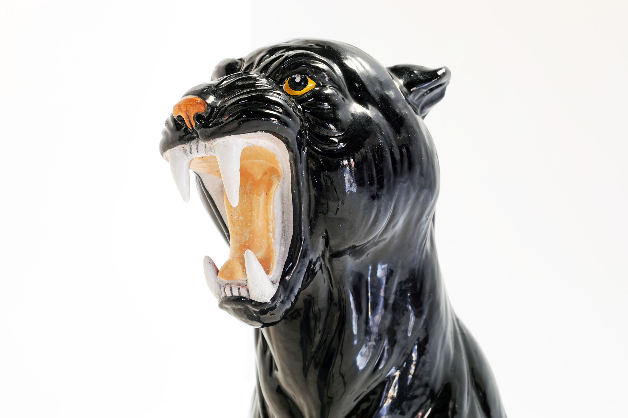 XXL Black ceramic panther, 1970's