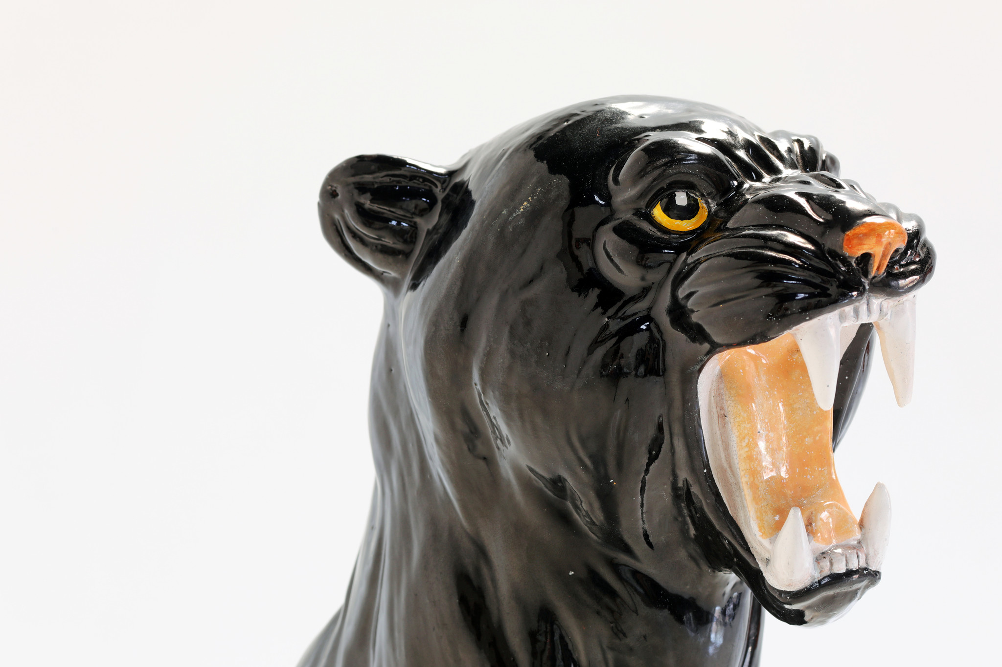 XXL Black ceramic panther, 1970's