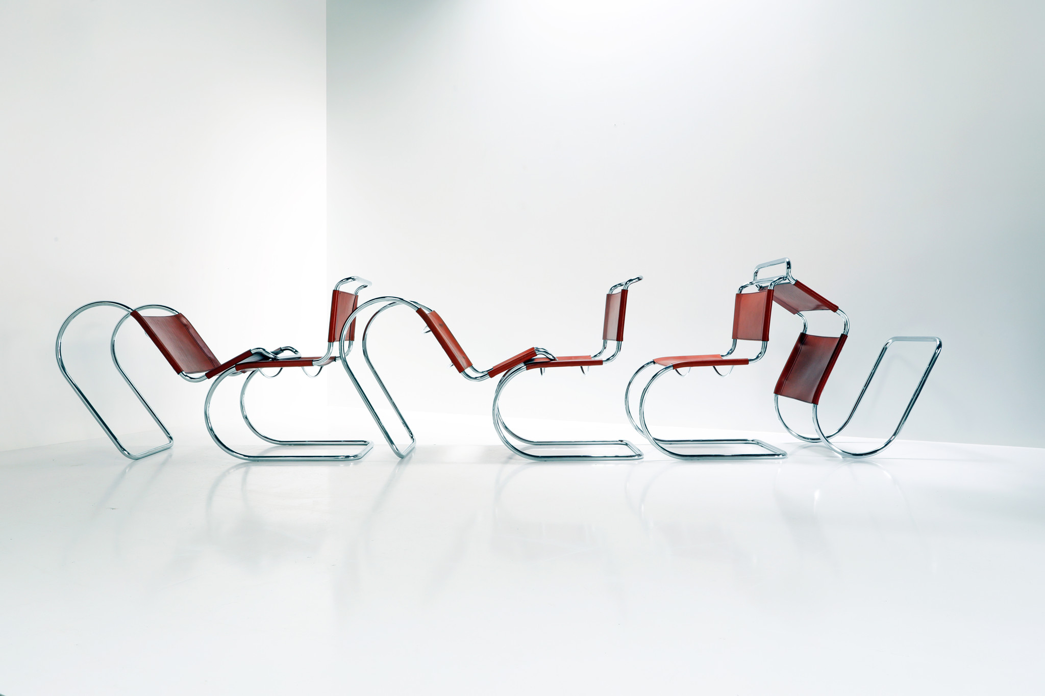 Mies van der rohe MR10 chair set for Fasem, 1980's