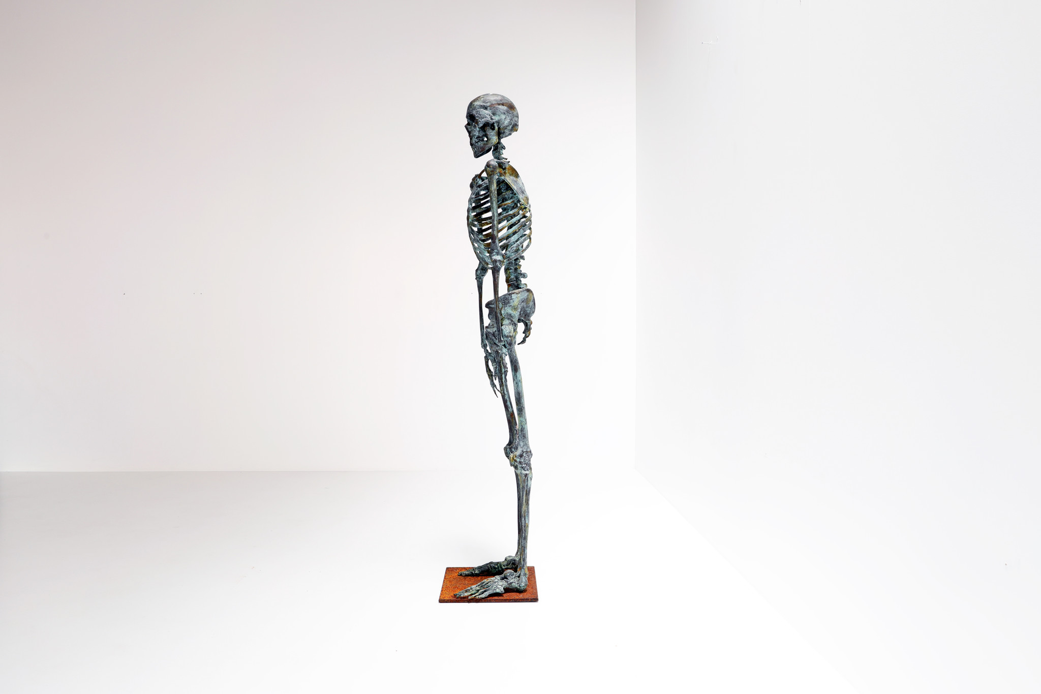 life size skeleton human body in solid bronze