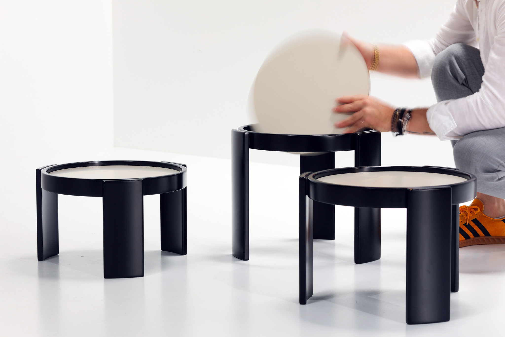 SET DE TABLE BASSE GIANFRANCO FRATTINI POUR CASSINA, 1966