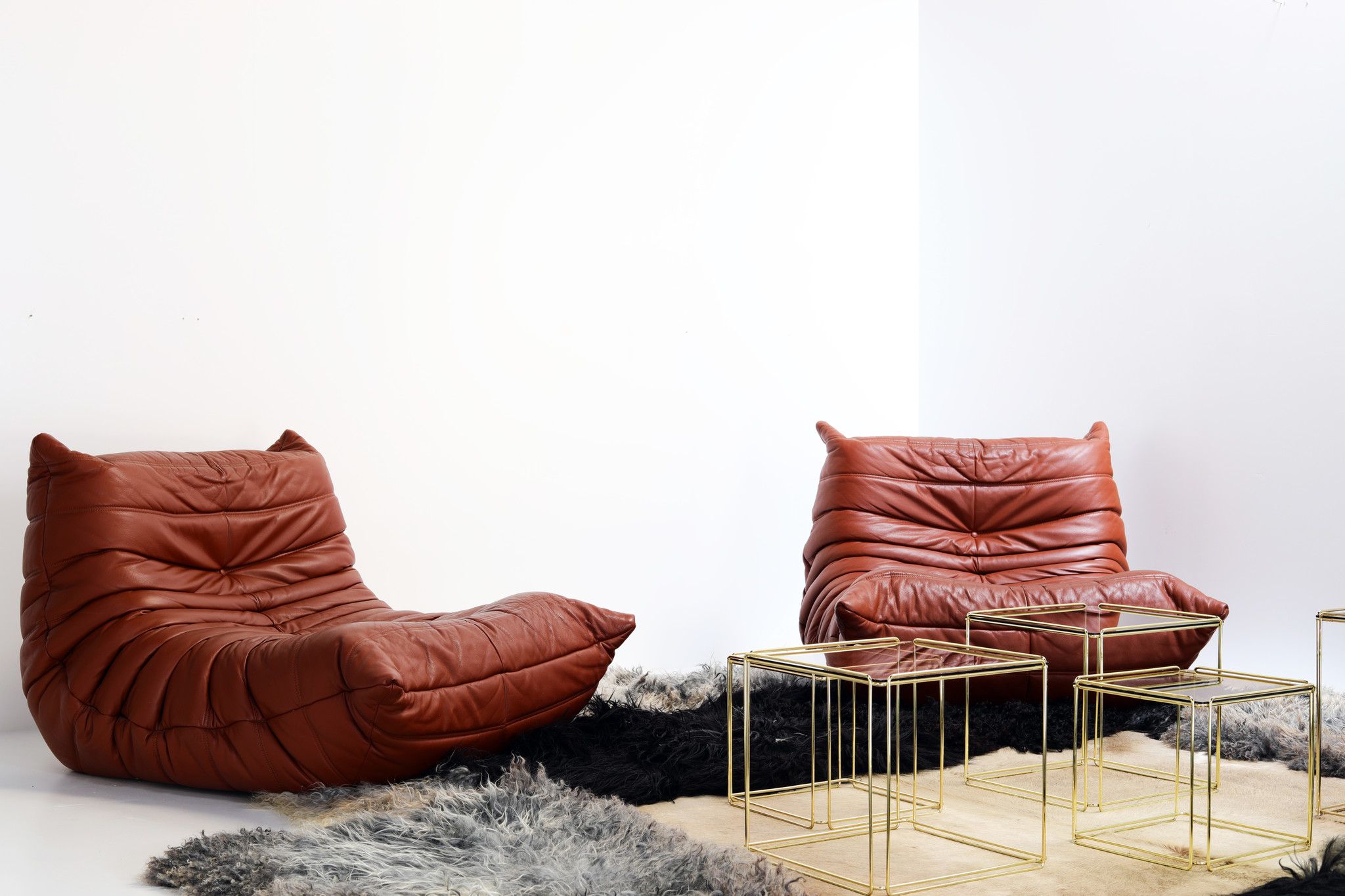 LIGNE ROSET TOGO en cuir cognac