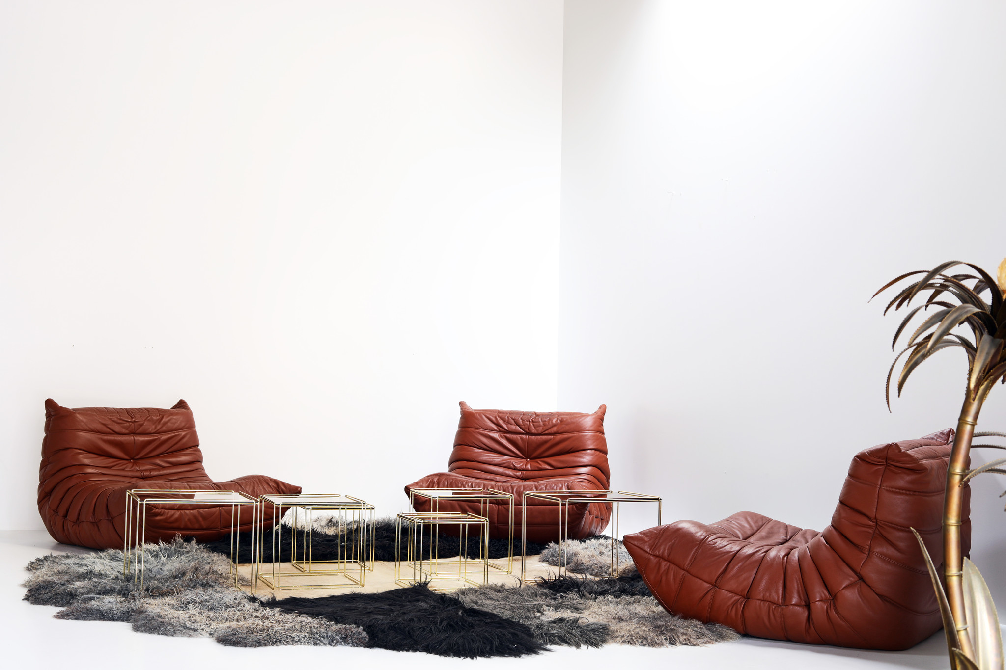 LIGNE ROSET TOGO en cuir cognac