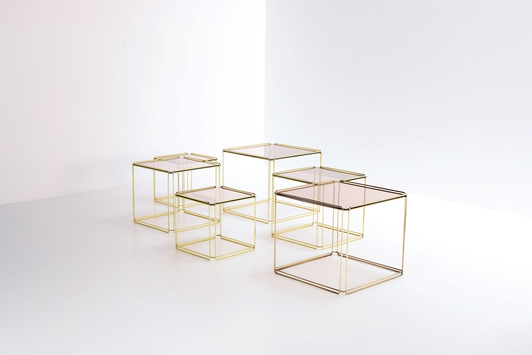 2 SETS OF 3 SIDE TABLES DESIGNED BY MAX SAUZE FOR ATROW, 1980s