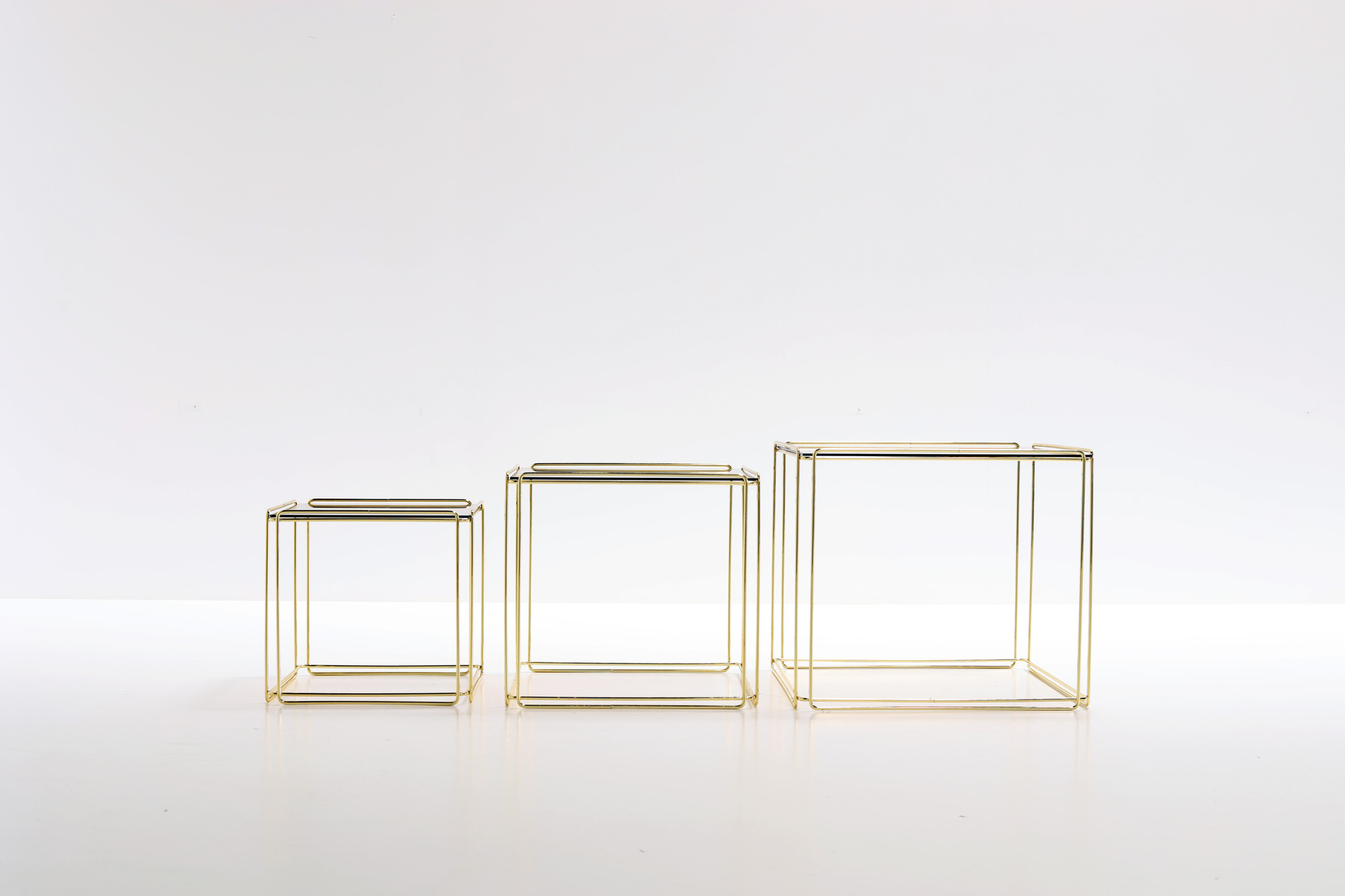 2 SETS OF 3 SIDE TABLES DESIGNED BY MAX SAUZE FOR ATROW, 1980s