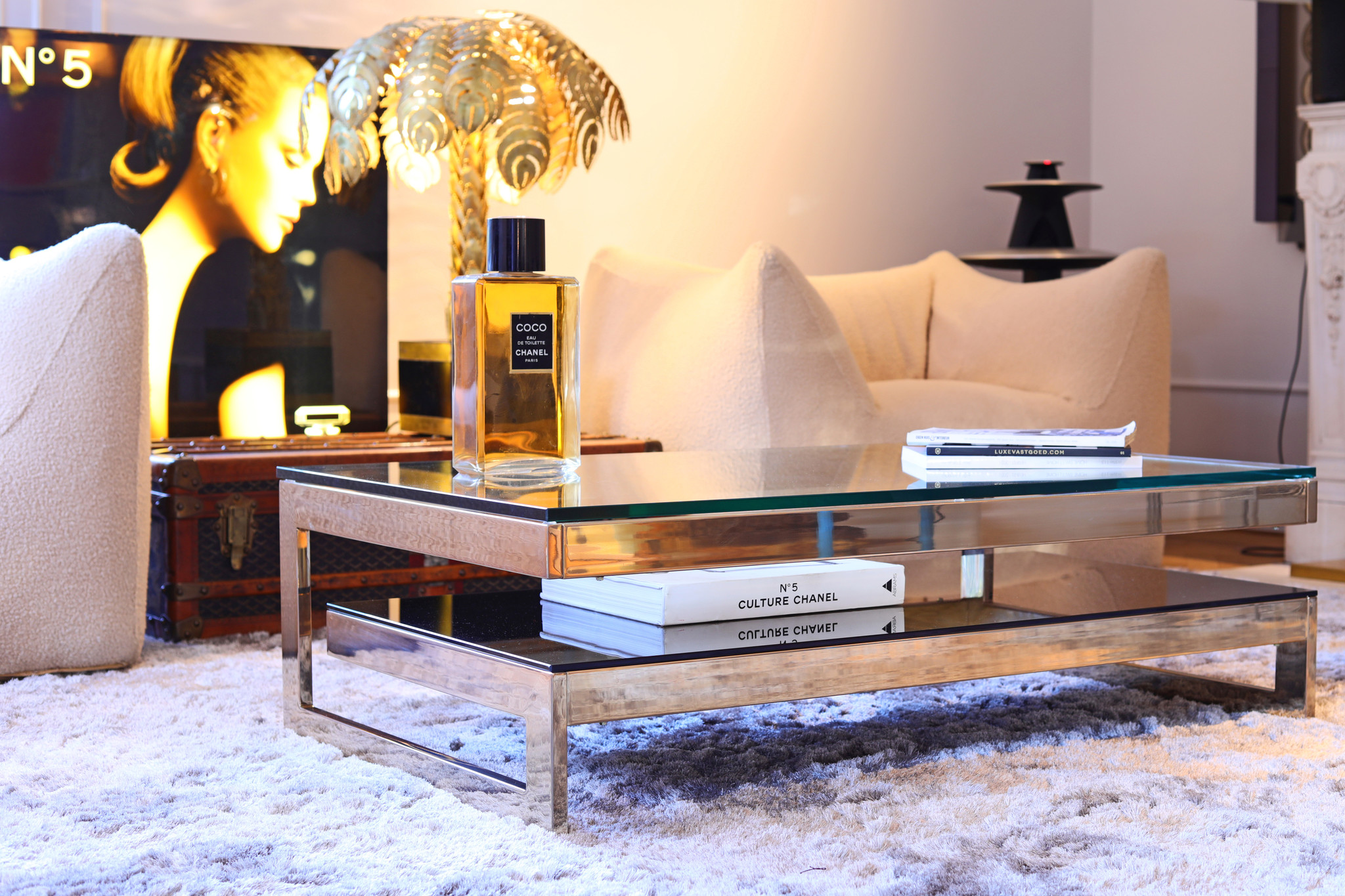 BELGO CHROM 23 CARAT FILLED G COFFEE TABLE