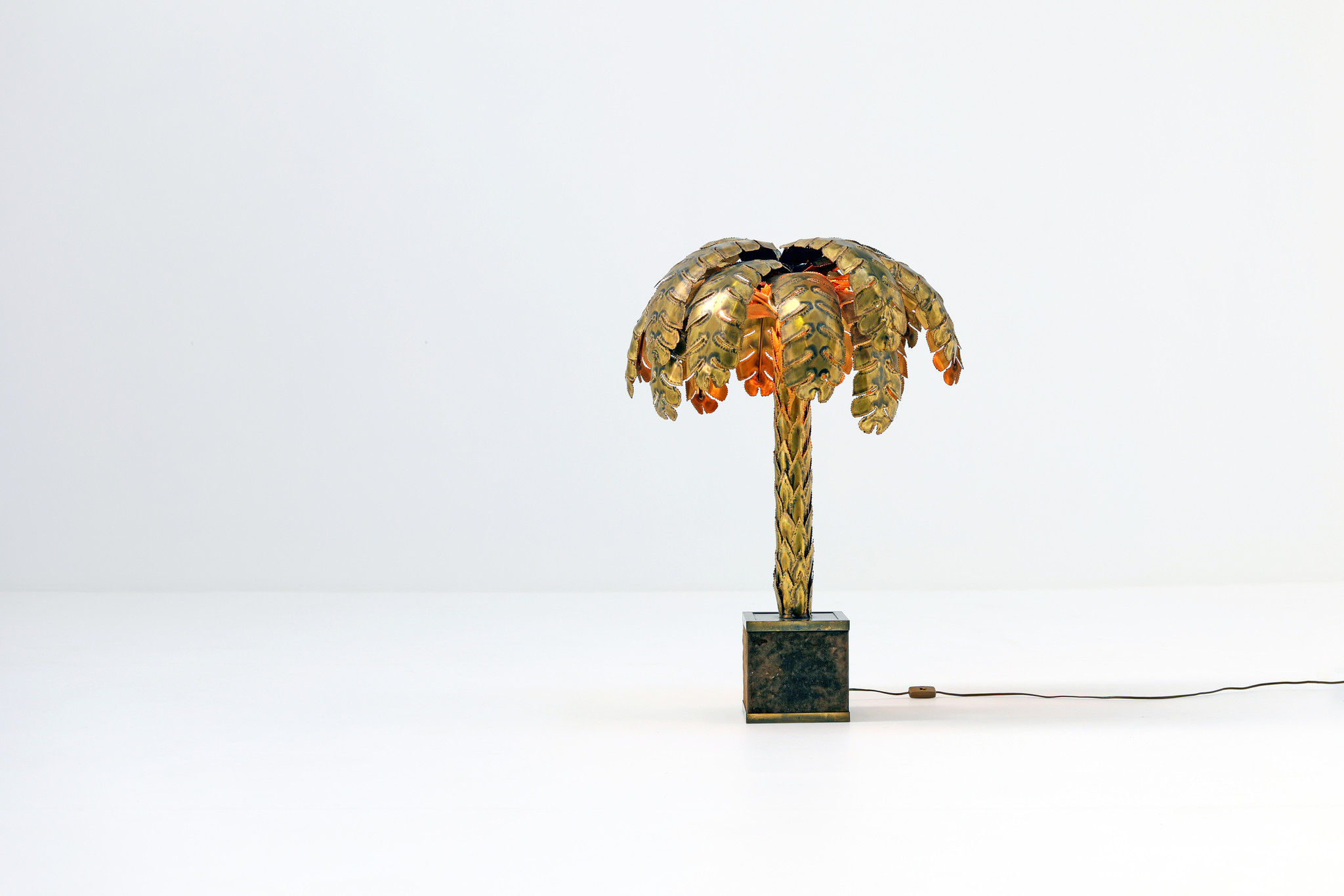 Original Maison Jansen palm lamp, 1970s